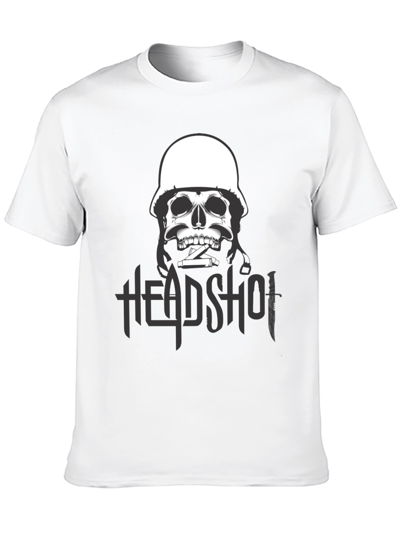Edgy Skull Headshot Graphic Print T-Shirt