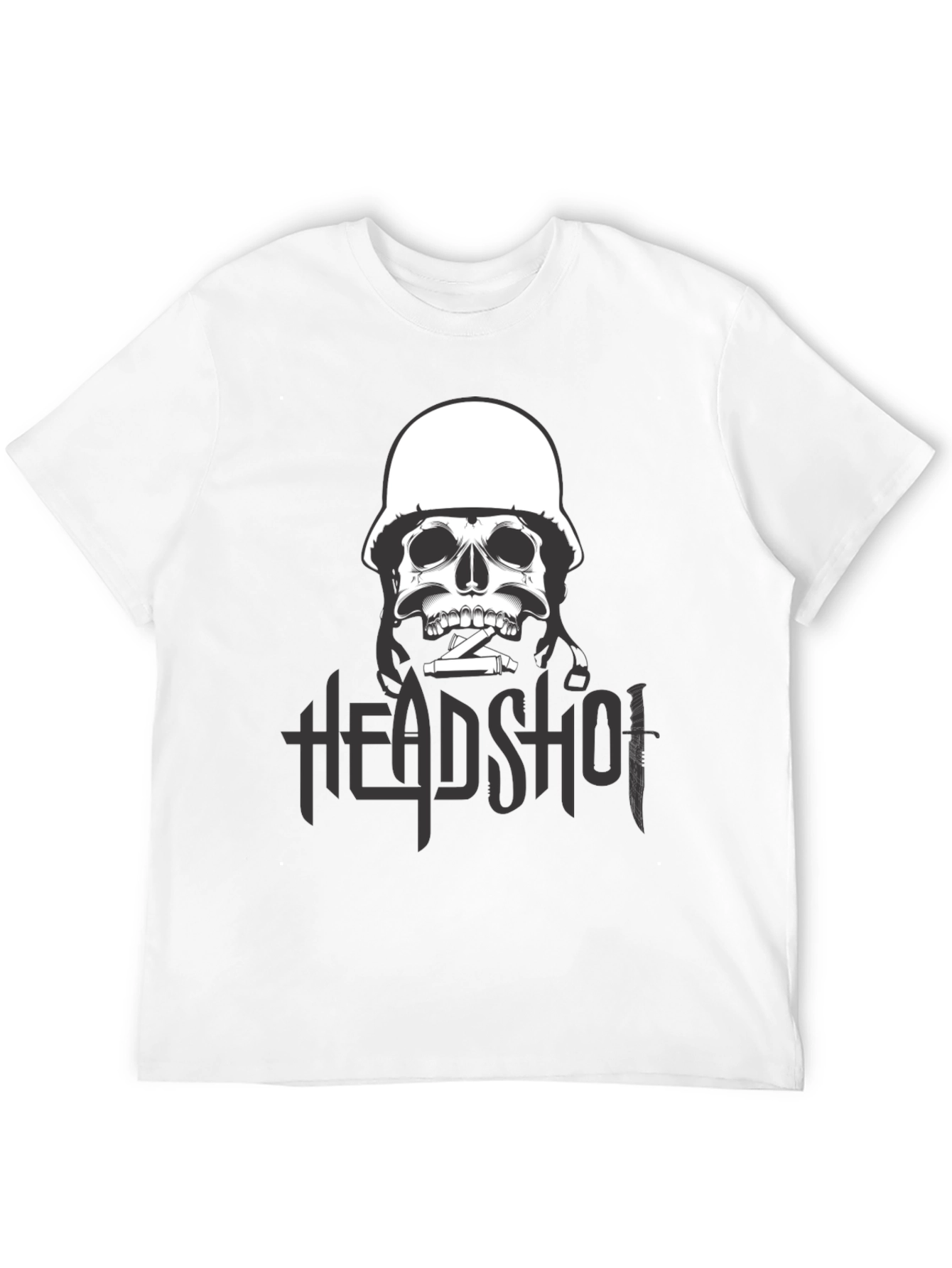 Edgy Skull Headshot Graphic Print T-Shirt