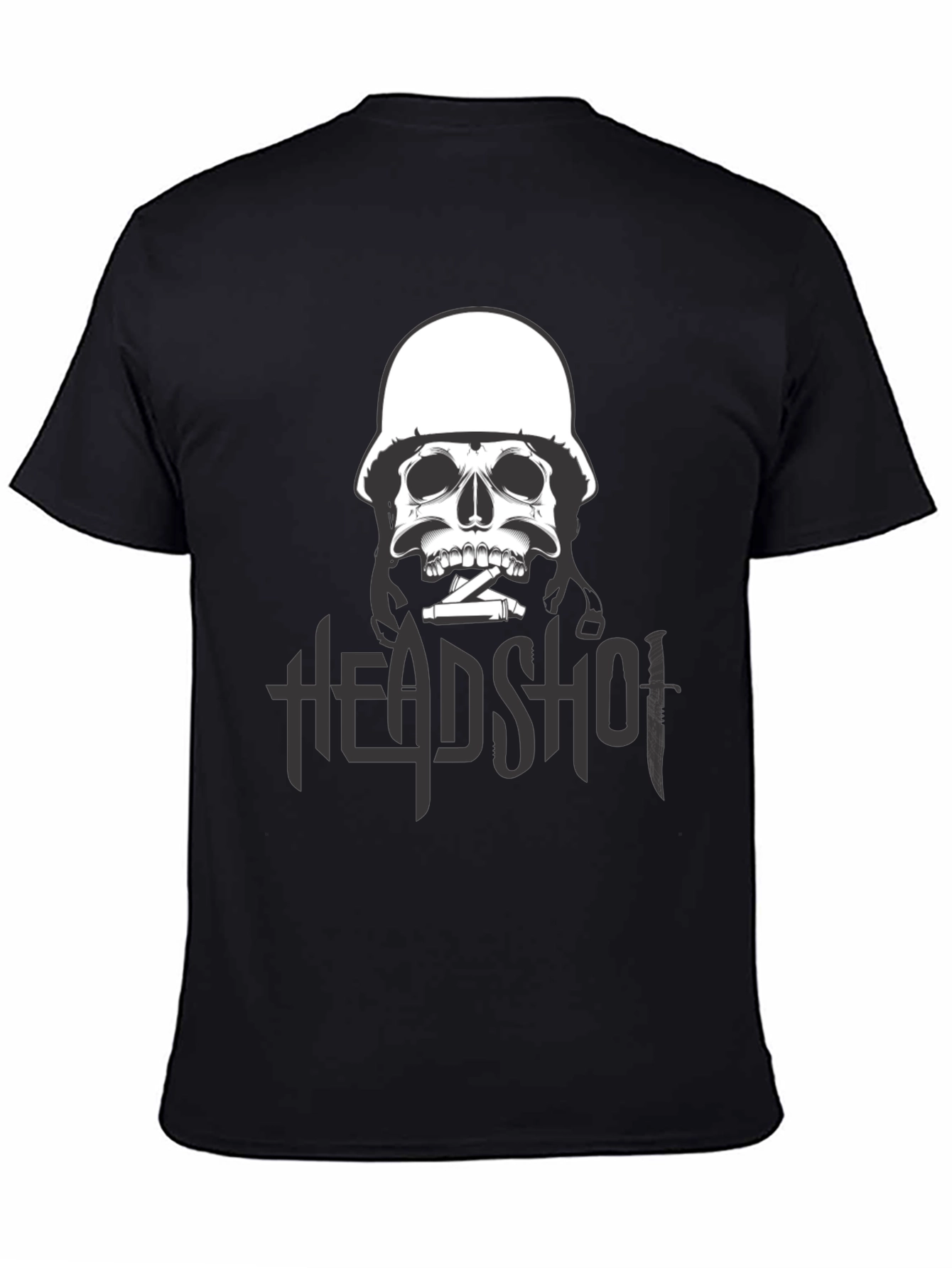 Edgy Skull Headshot Graphic Print T-Shirt