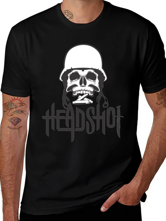 Edgy Skull Headshot Graphic Print T-Shirt