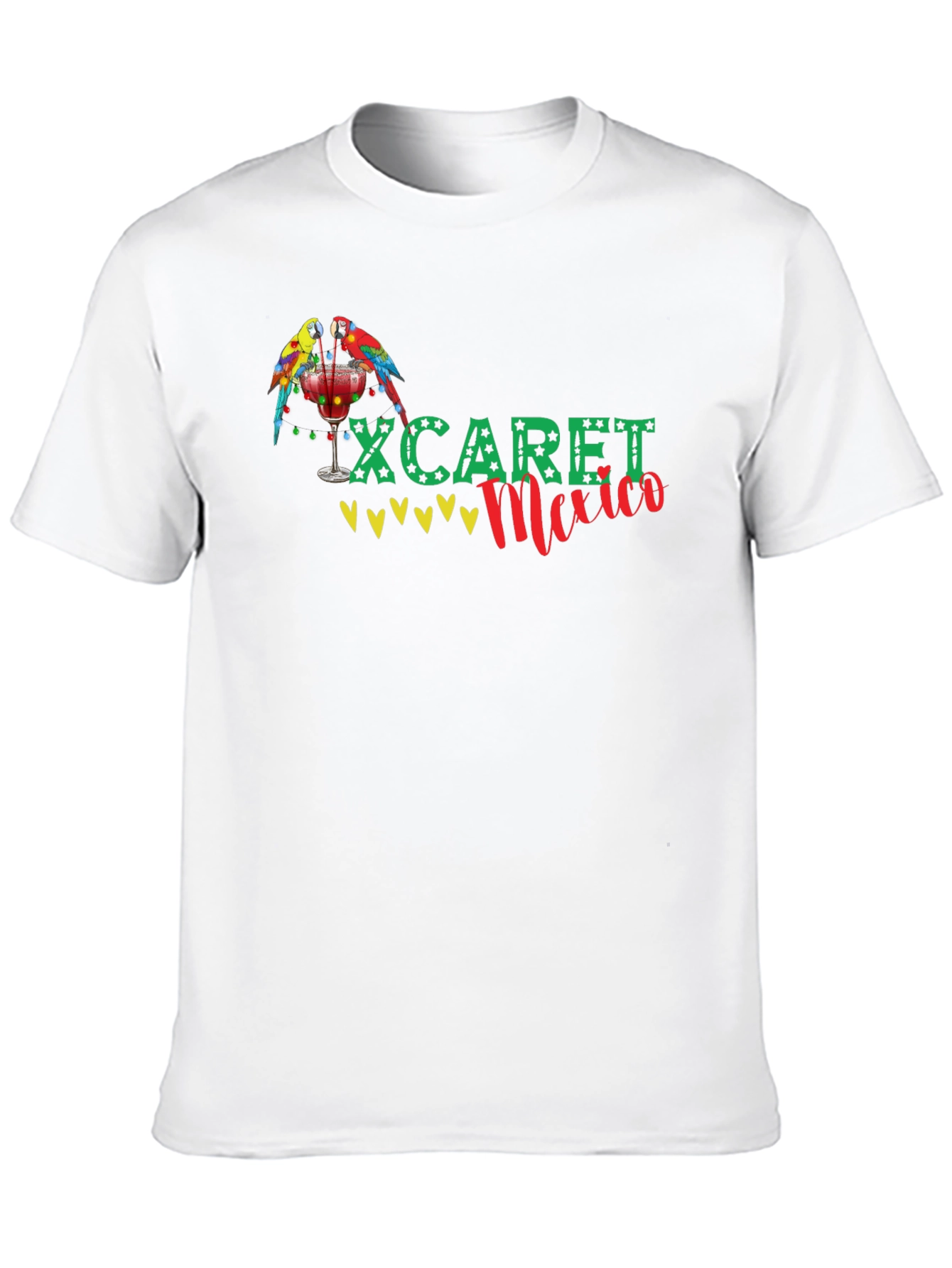 Xcaret Mexico Parrot Graphic Black T-Shirt