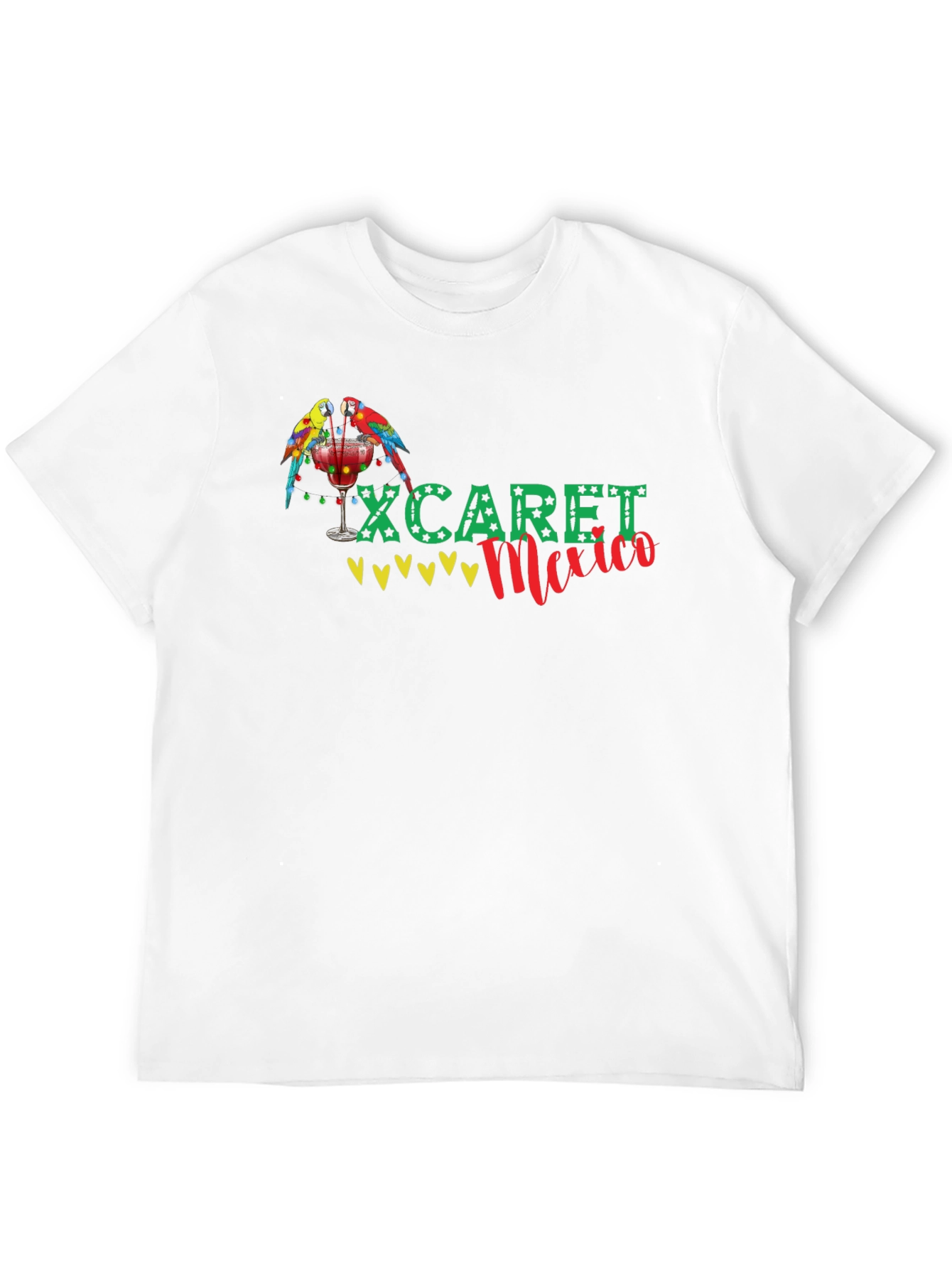 Xcaret Mexico Parrot Graphic Black T-Shirt