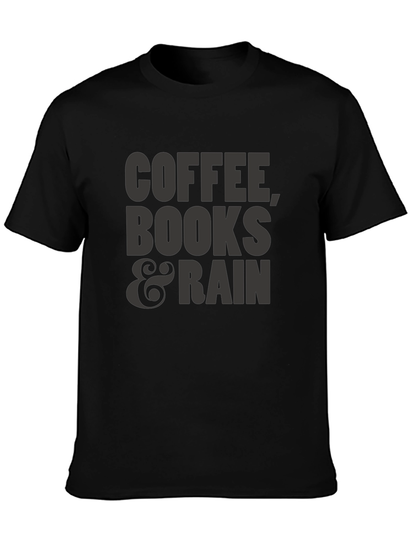 Coffee Books & Rain Graphic T-Shirt