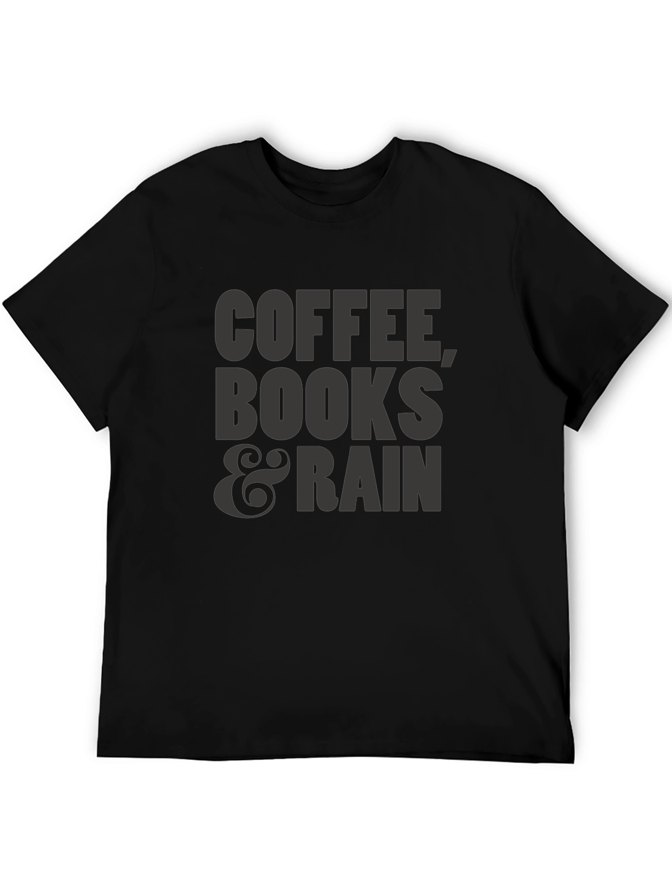 Coffee Books & Rain Graphic T-Shirt