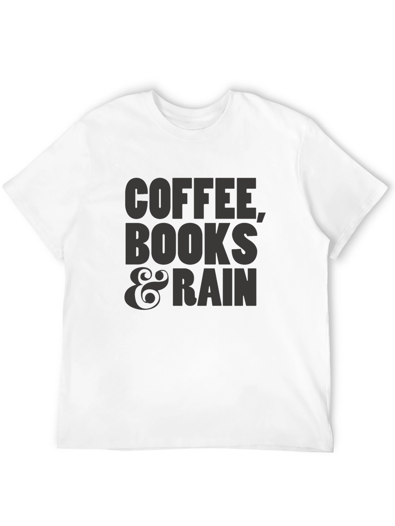 Coffee Books & Rain Graphic T-Shirt