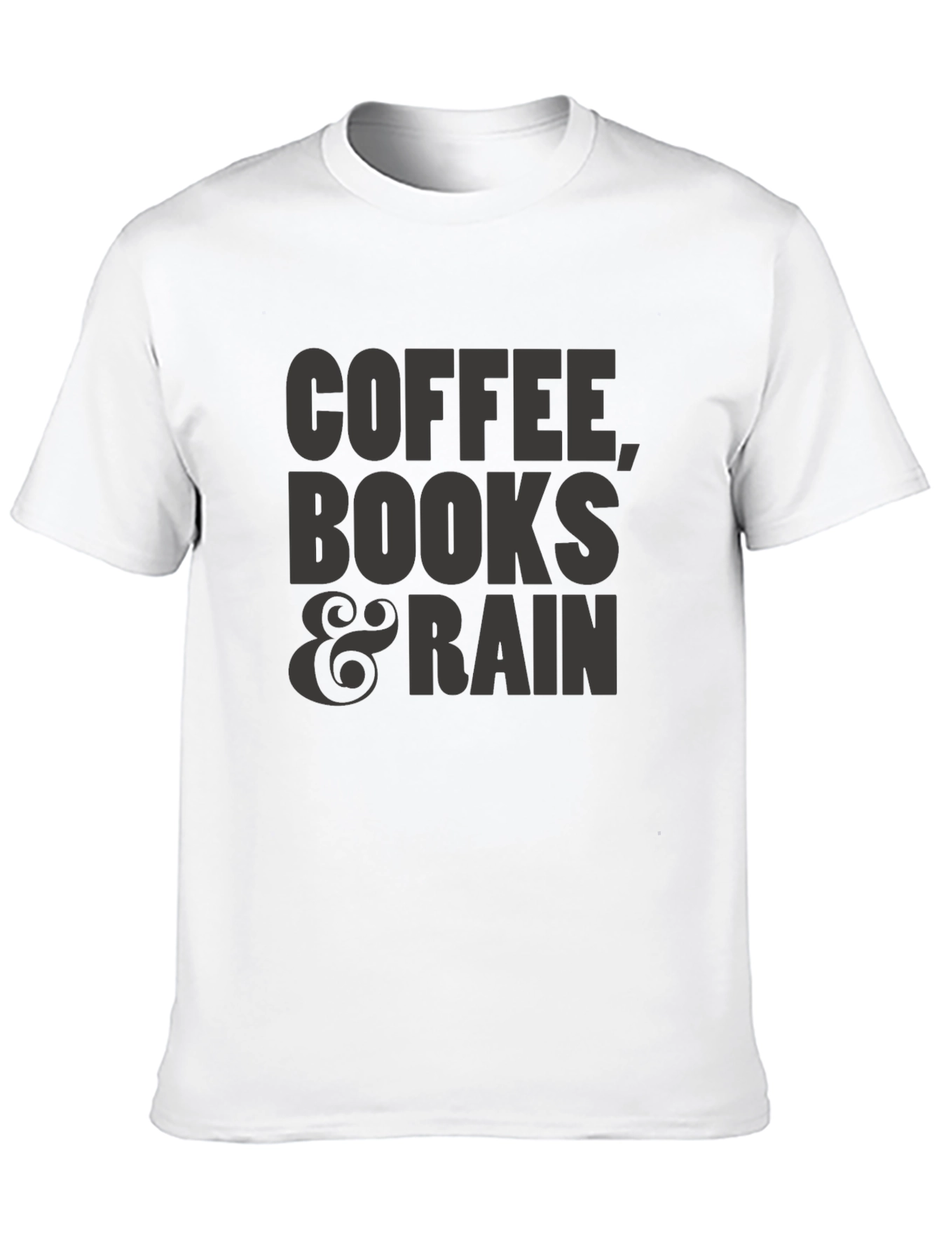 Coffee Books & Rain Graphic T-Shirt