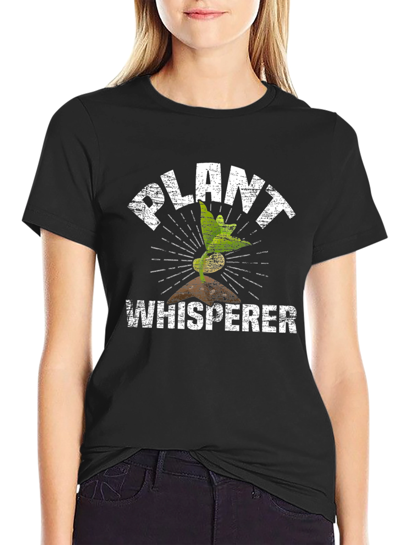 Plant Whisperer Graphic Tee - Black Cotton
