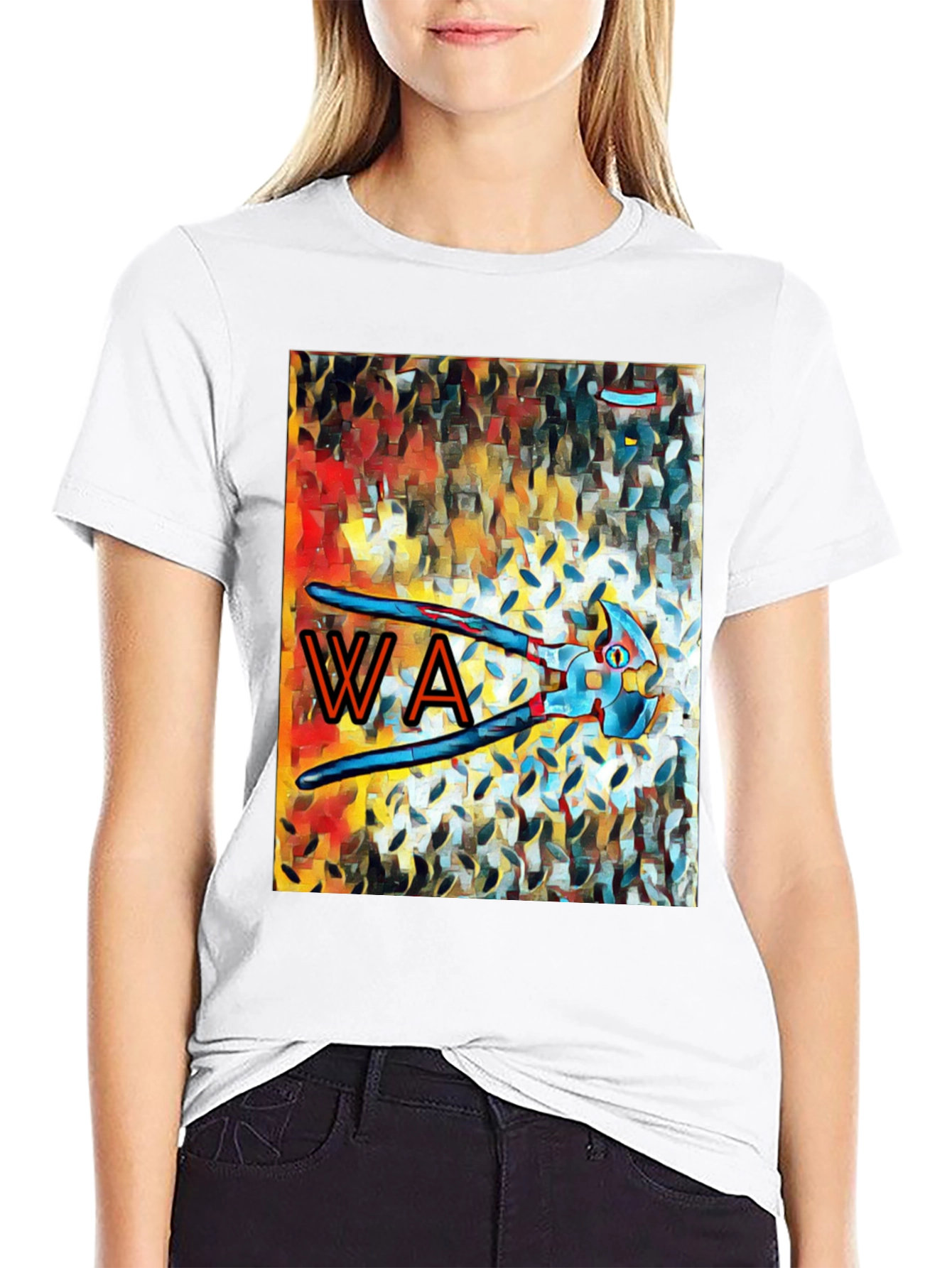 Abstract Art WA Letter Tool Graphic T-Shirt