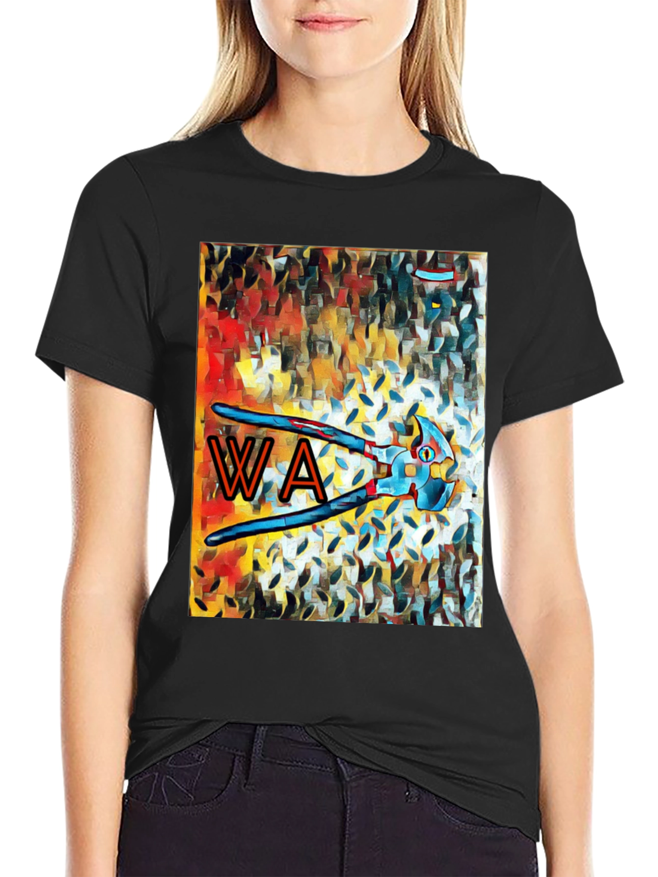 Abstract Art WA Letter Tool Graphic T-Shirt