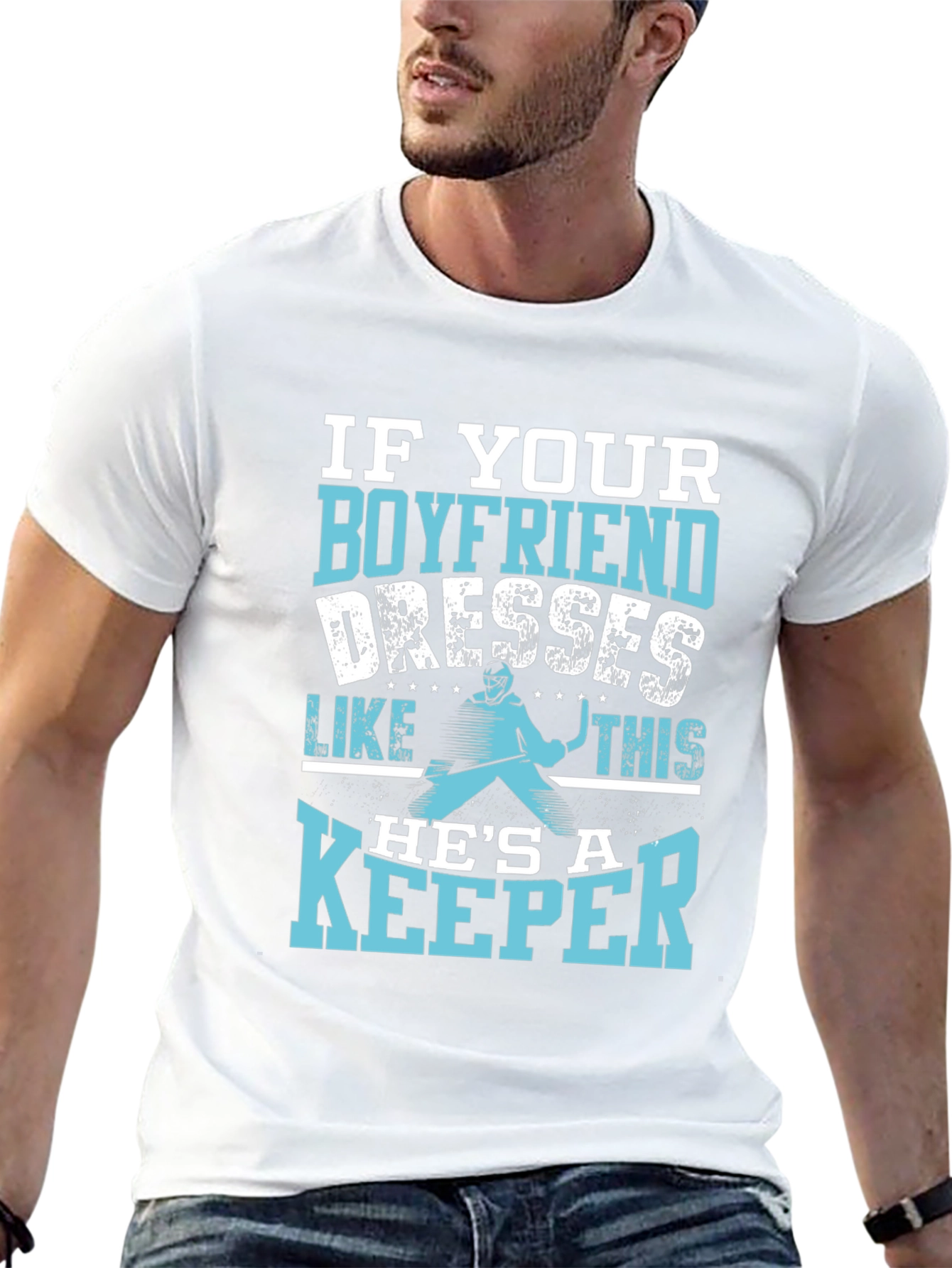 Hockey Goalie Boyfriend T-Shirt - Keeper Apparel