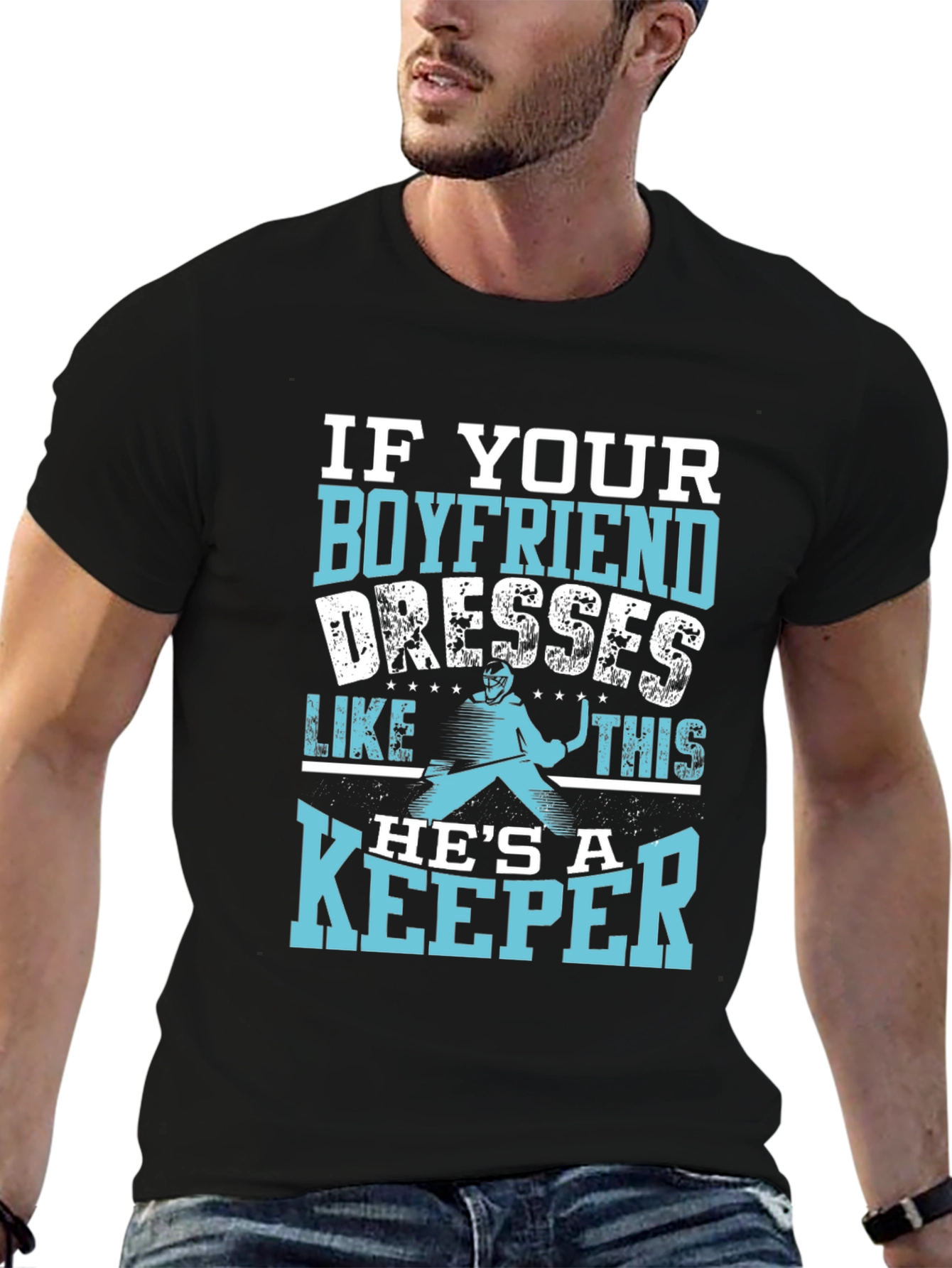 Hockey Goalie Boyfriend T-Shirt - Keeper Apparel