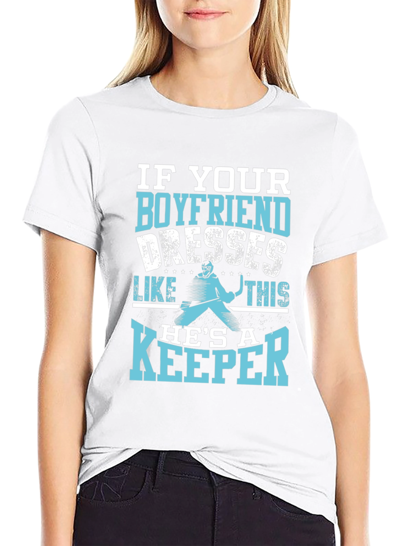 Hockey Goalie Boyfriend T-Shirt - Keeper Apparel