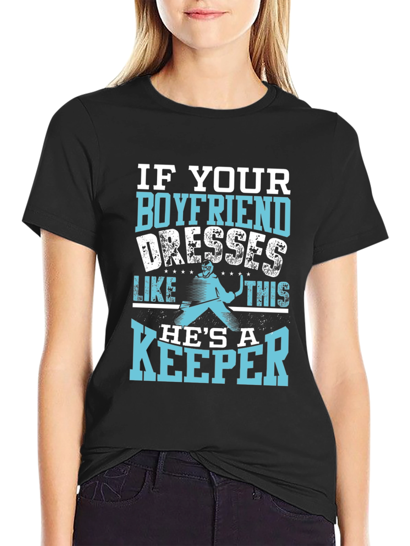 Hockey Goalie Boyfriend T-Shirt - Keeper Apparel