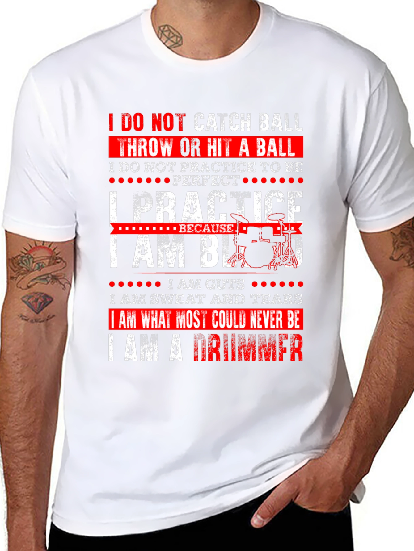 Drummer T-Shirt - I Practice Because I Am Blood