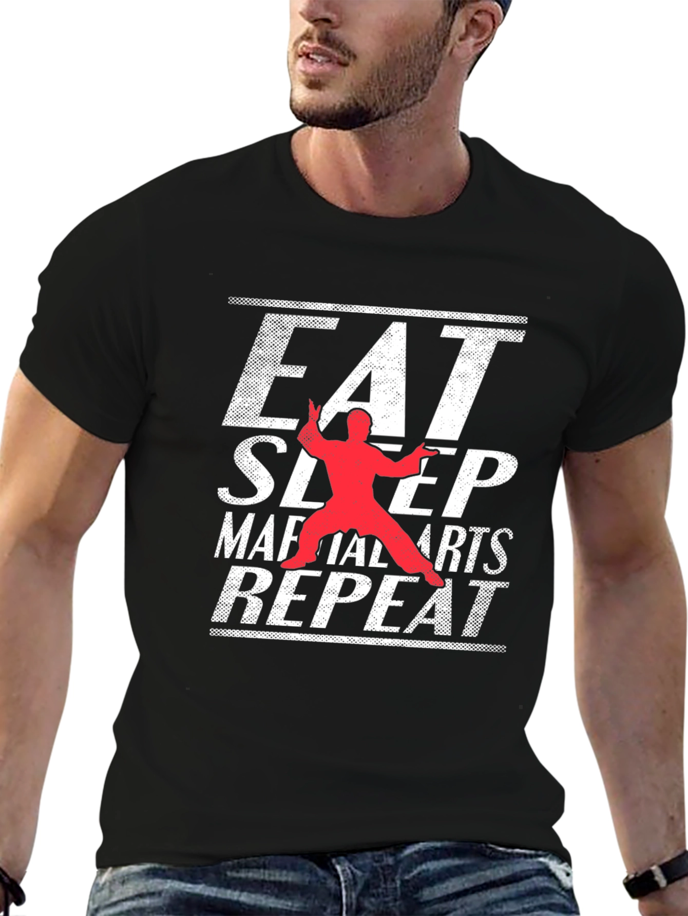 Eat Sleep Martial Arts Repeat Black T-Shirt