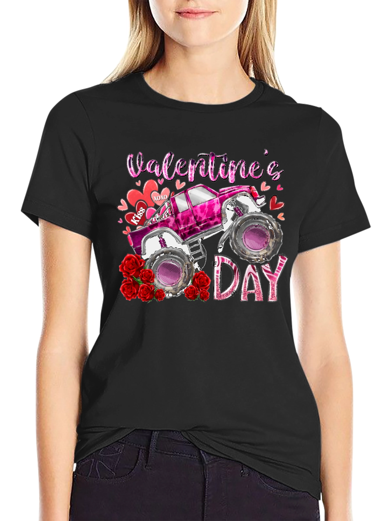 Valentines Day Monster Truck T-Shirt