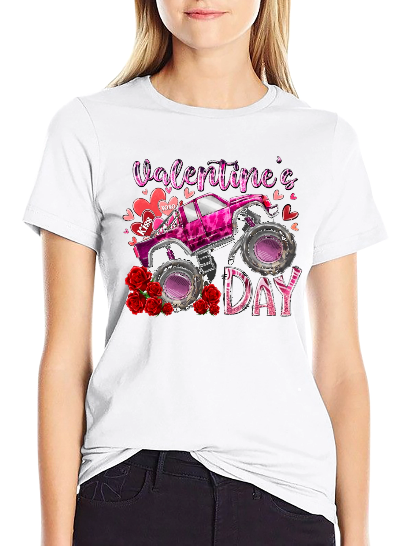 Valentines Day Monster Truck T-Shirt