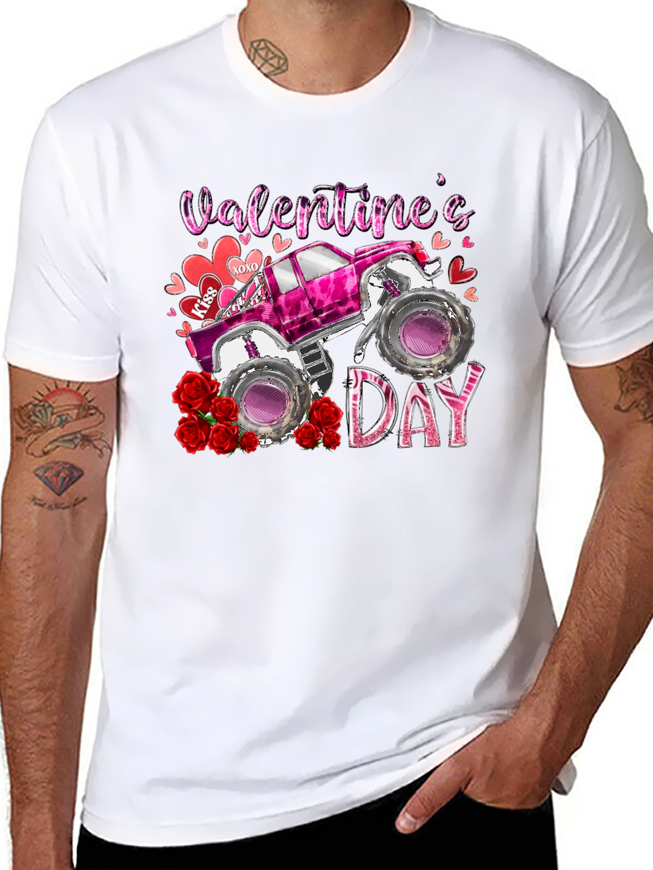 Valentines Day Monster Truck T-Shirt