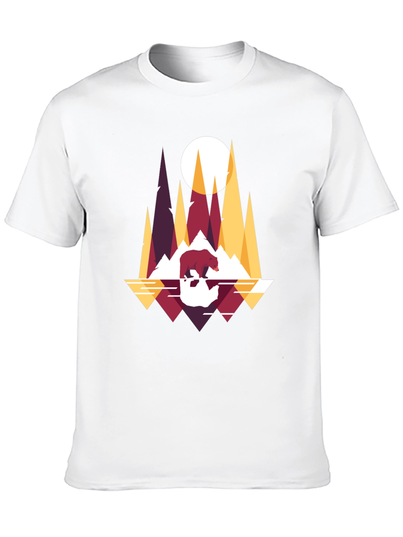 Geometric Bear & Mountains T-Shirt
