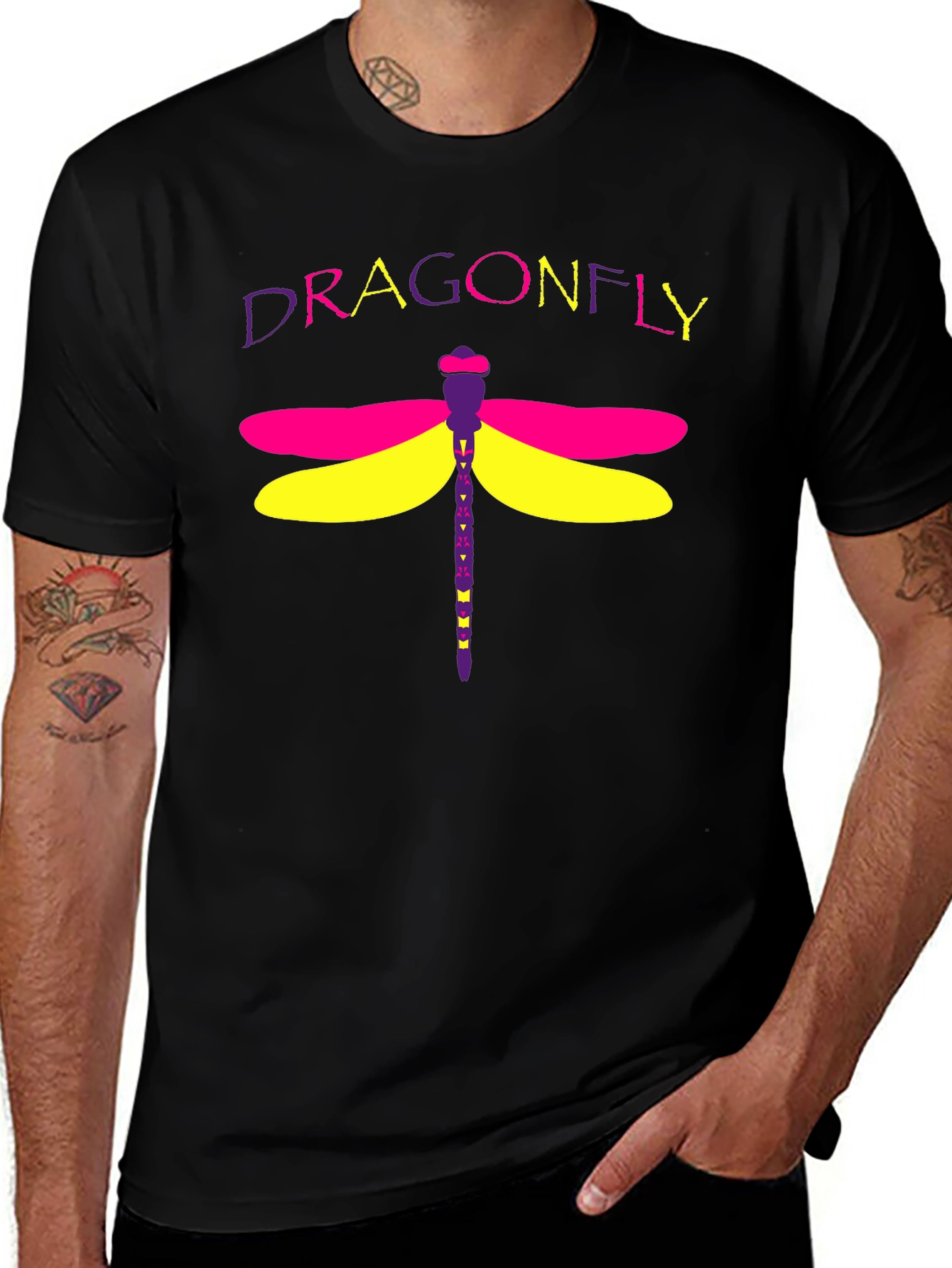 Dragonfly Graphic Tee - Stylish Cotton Blend T-Shirt