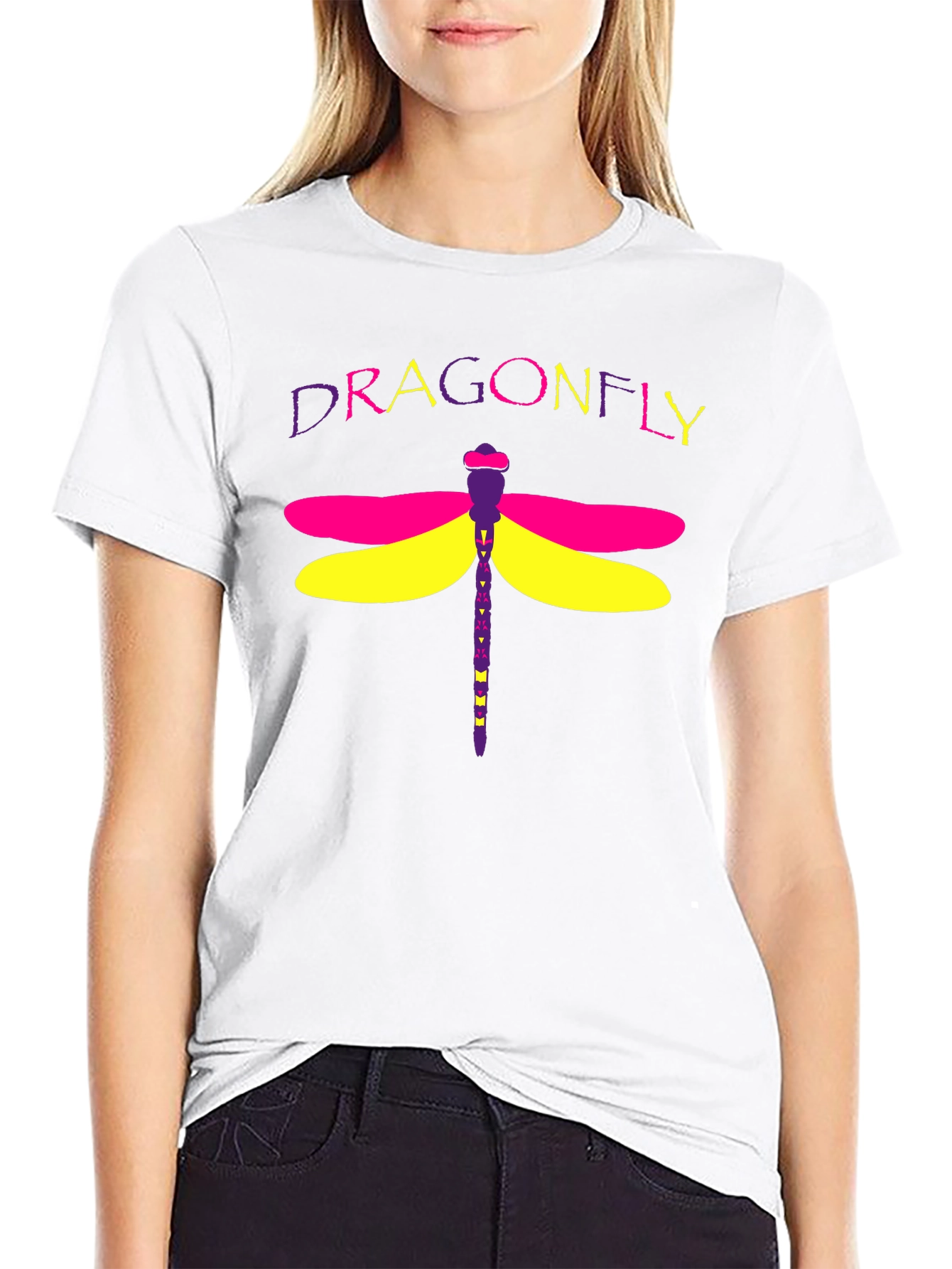 Dragonfly Graphic Tee - Stylish Cotton Blend T-Shirt
