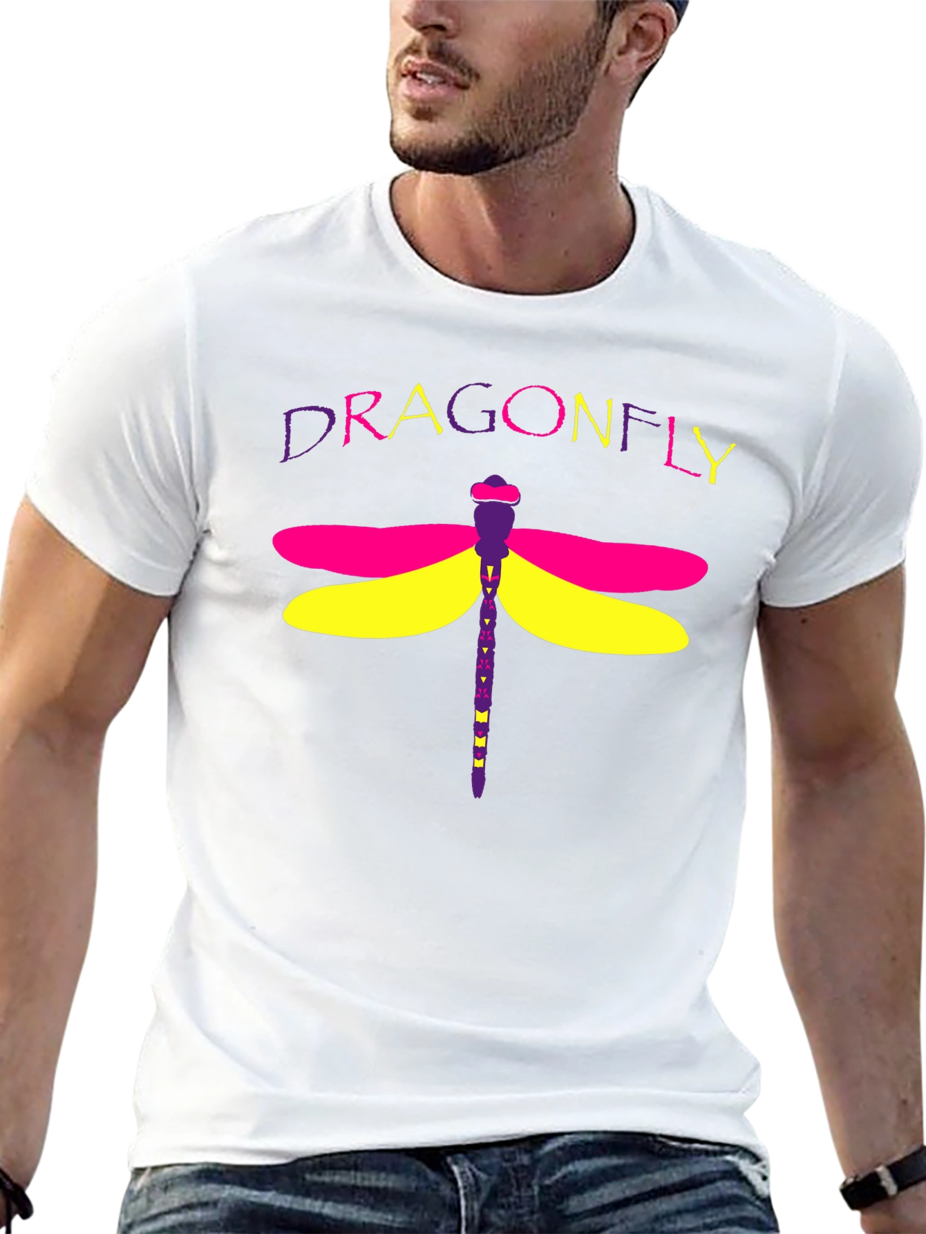 Dragonfly Graphic Tee - Stylish Cotton Blend T-Shirt