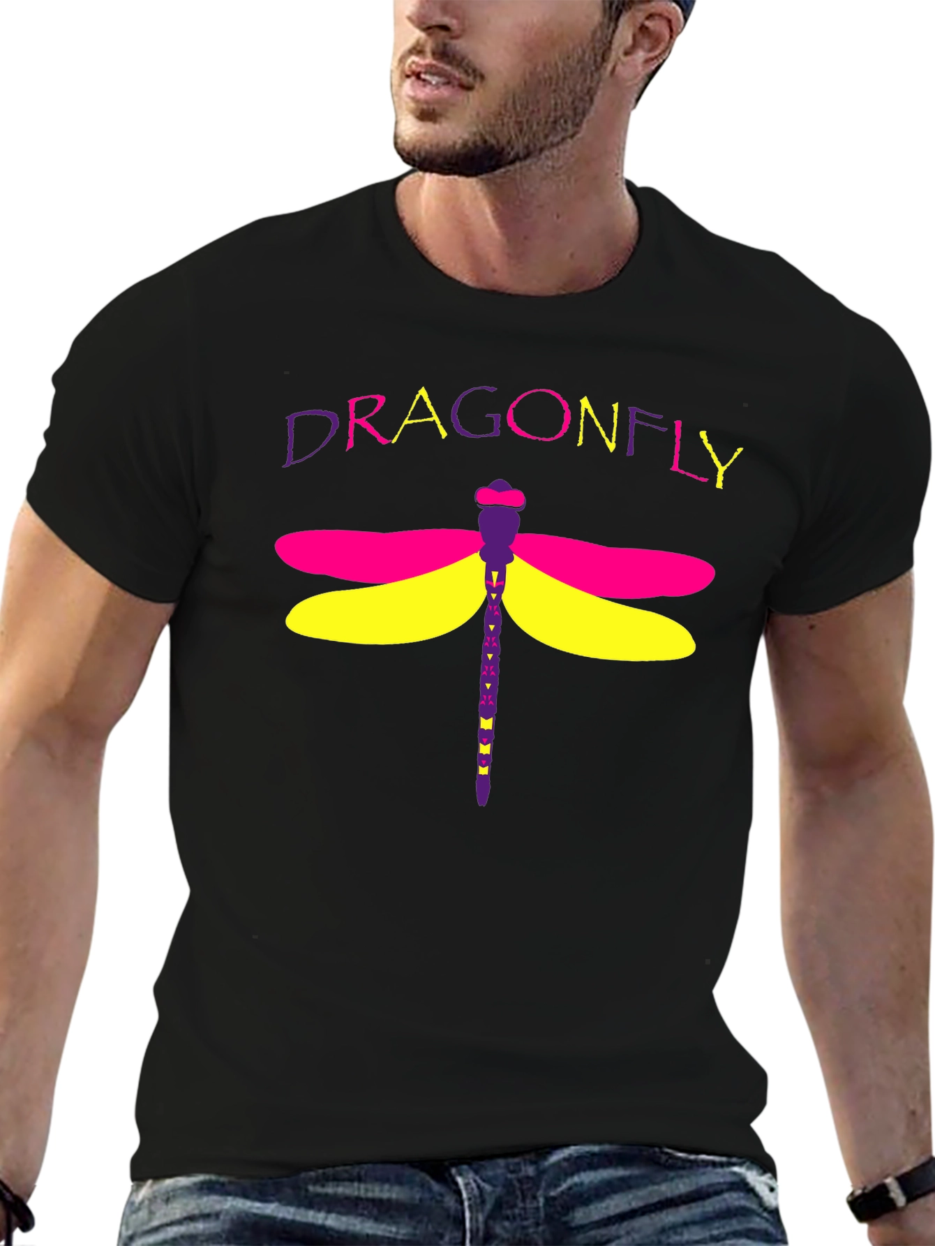 Dragonfly Graphic Tee - Stylish Cotton Blend T-Shirt