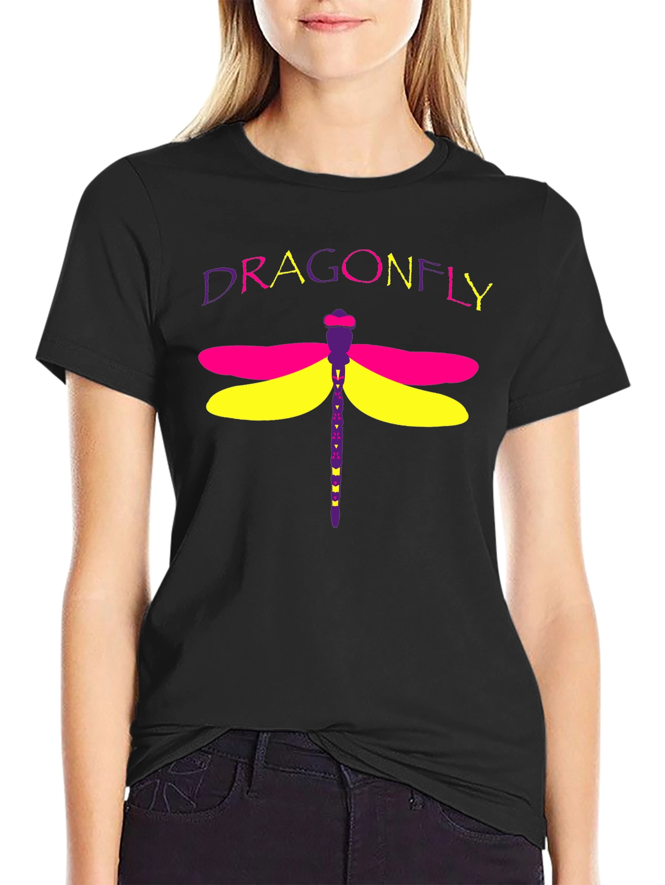 Dragonfly Graphic Tee - Stylish Cotton Blend T-Shirt