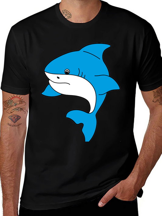 Shark Graphic Tee - Black Cotton Comfort