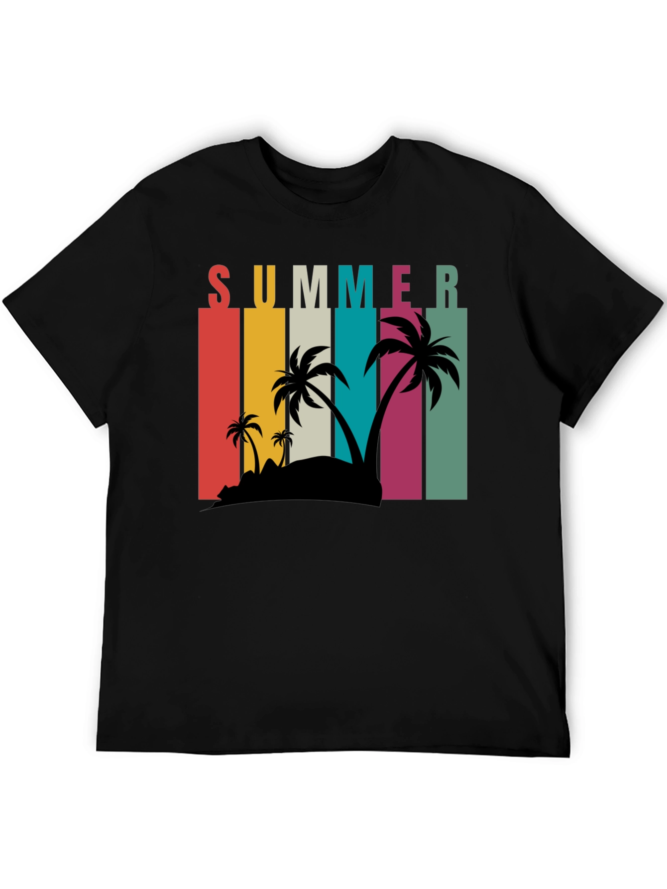 Summer Palm T-Shirt - Retro Beach Design