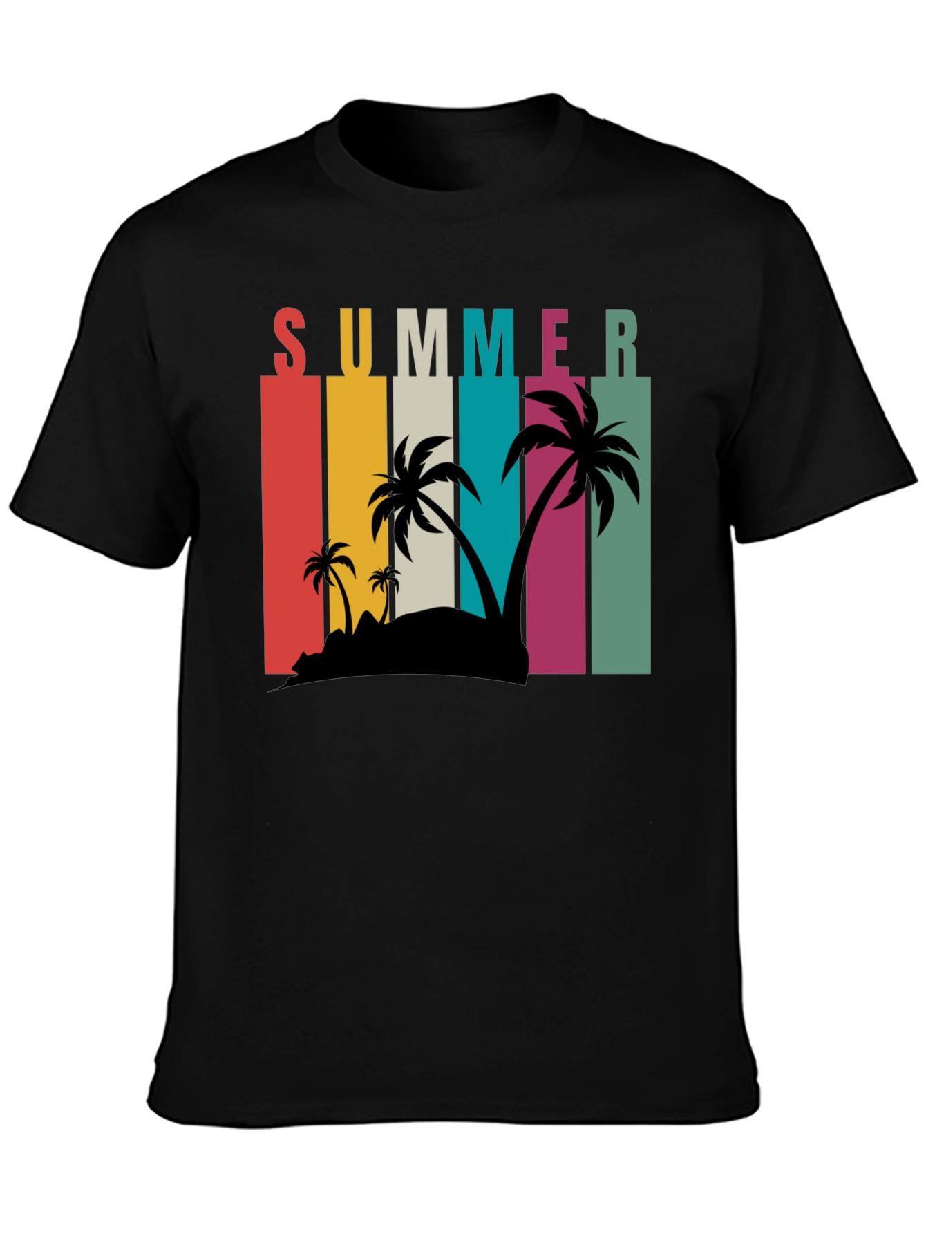 Summer Palm T-Shirt - Retro Beach Design
