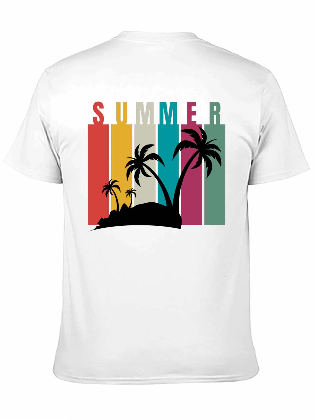 Summer Palm T-Shirt - Retro Beach Design