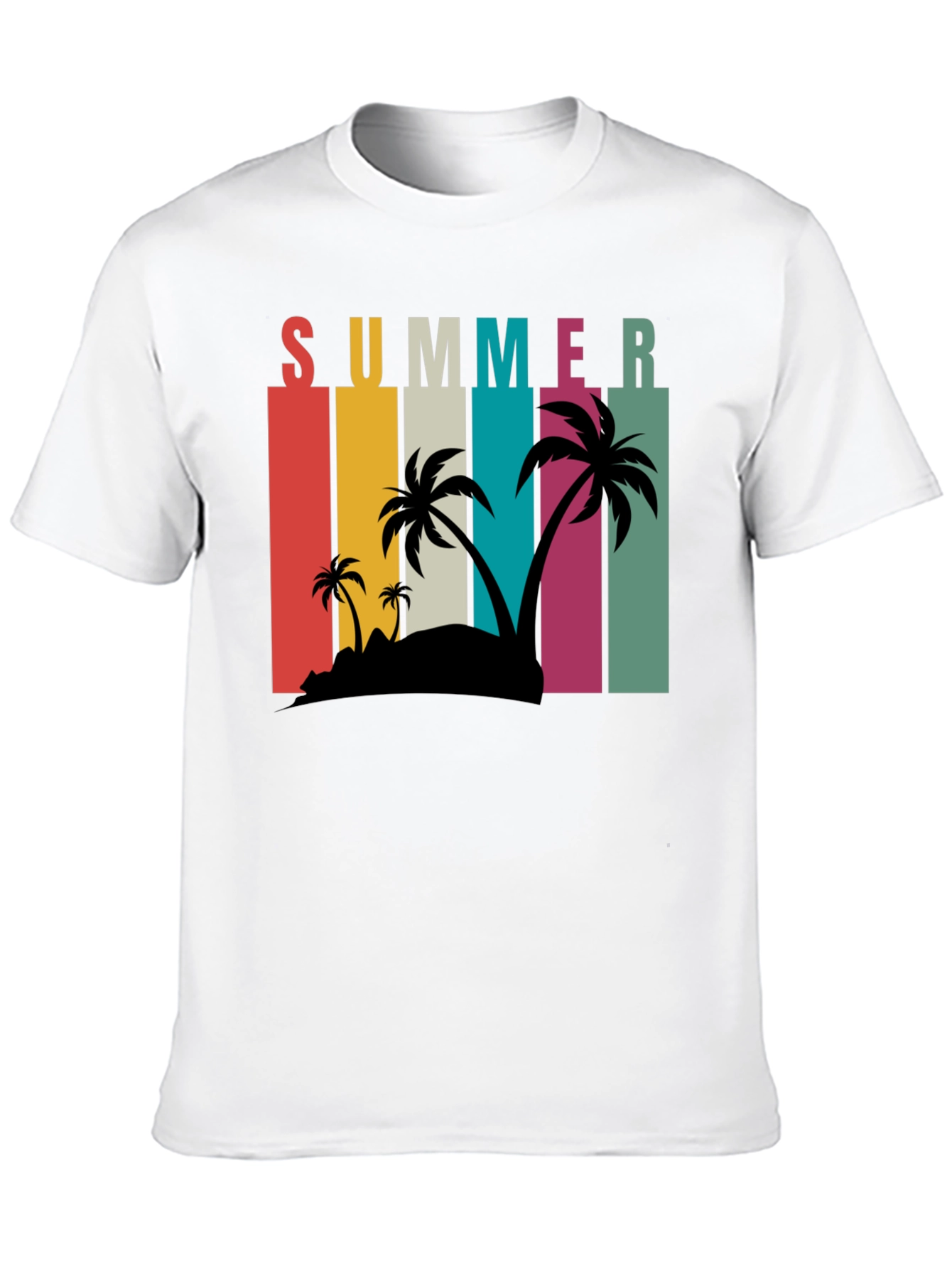 Summer Palm T-Shirt - Retro Beach Design