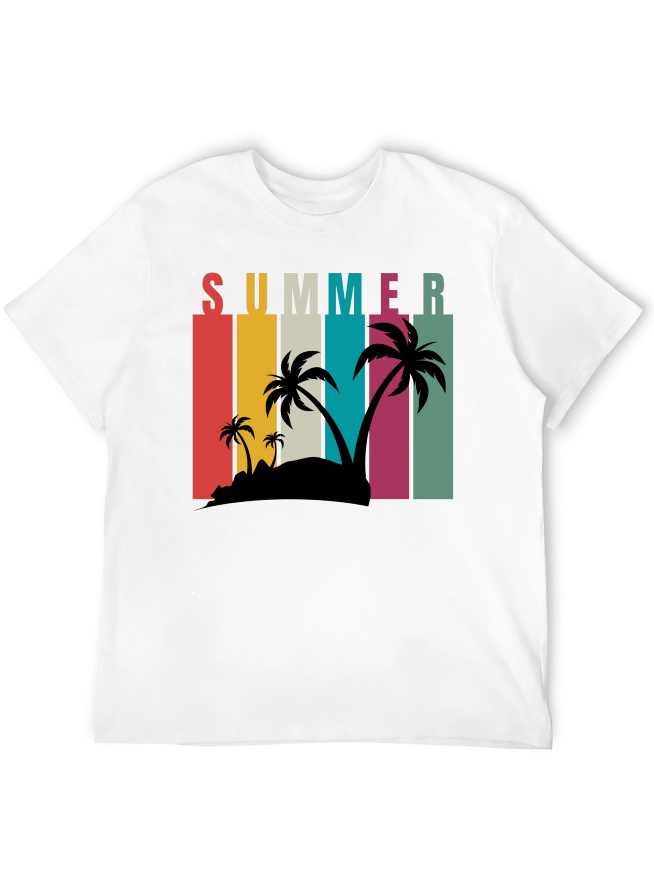 Summer Palm T-Shirt - Retro Beach Design