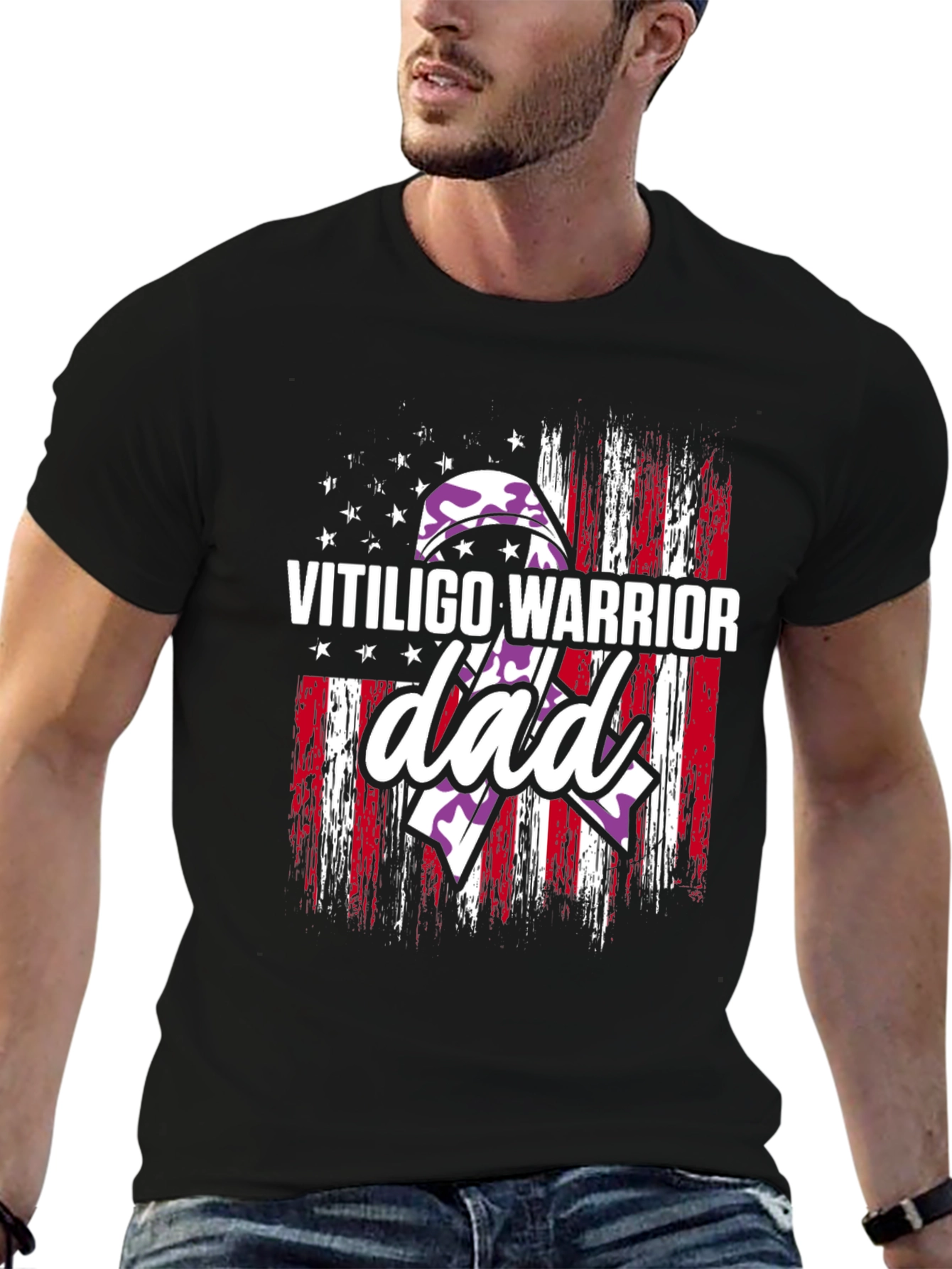 Vitiligo Warrior Dad T-Shirt