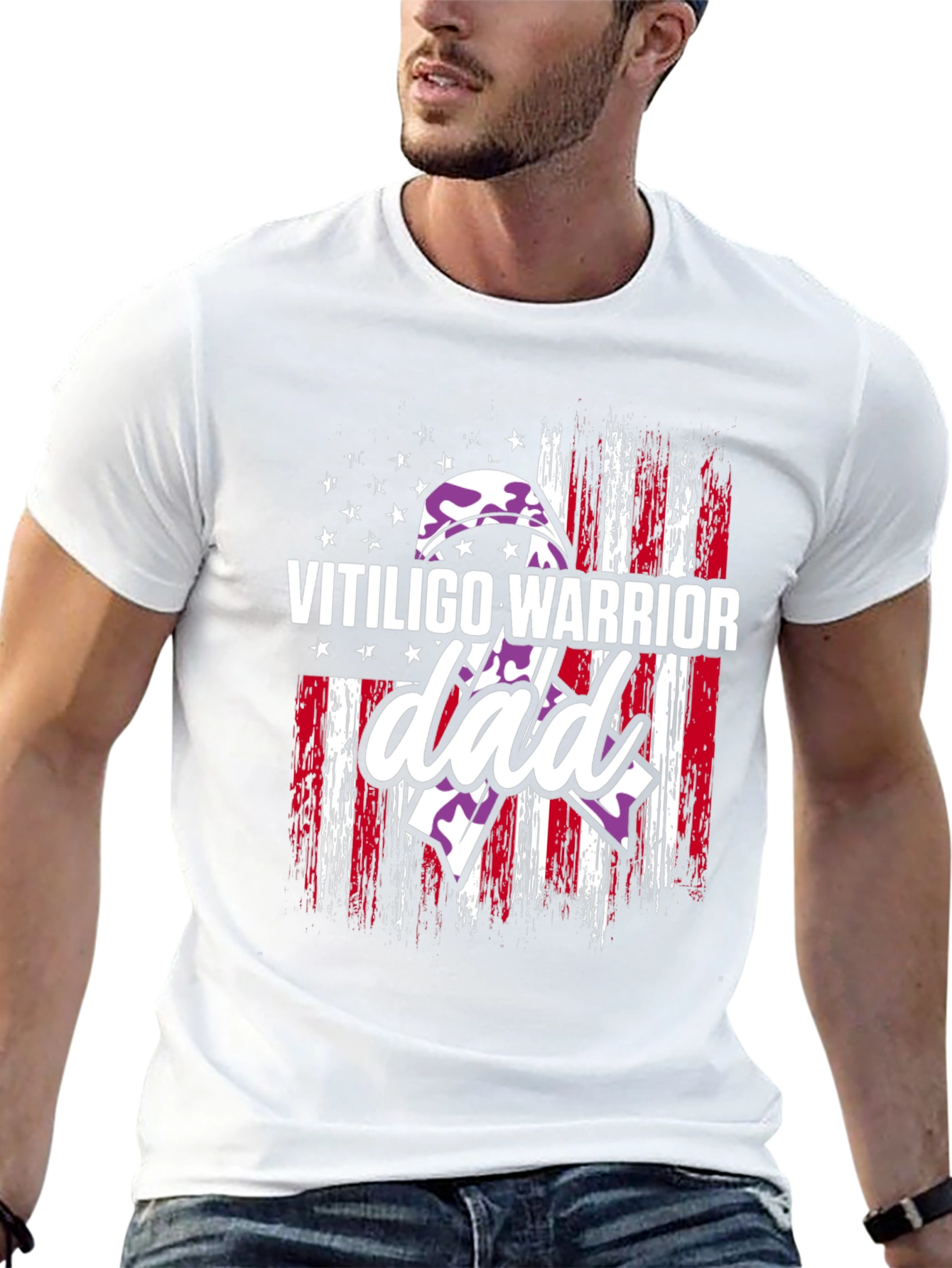 Vitiligo Warrior Dad T-Shirt