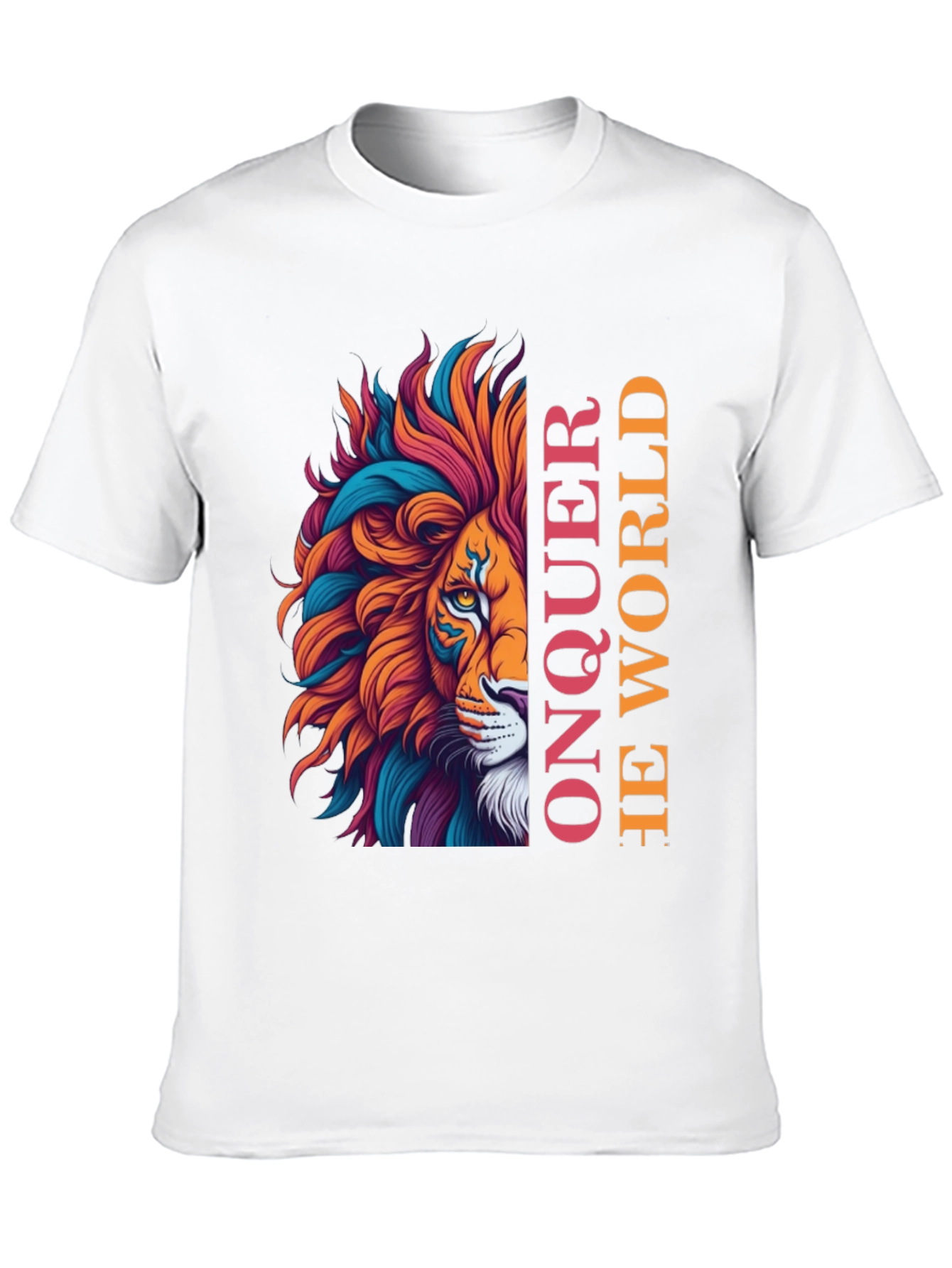 Conquer The World Lion Graphic Tee