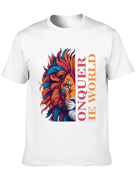 Conquer The World Lion Graphic Tee