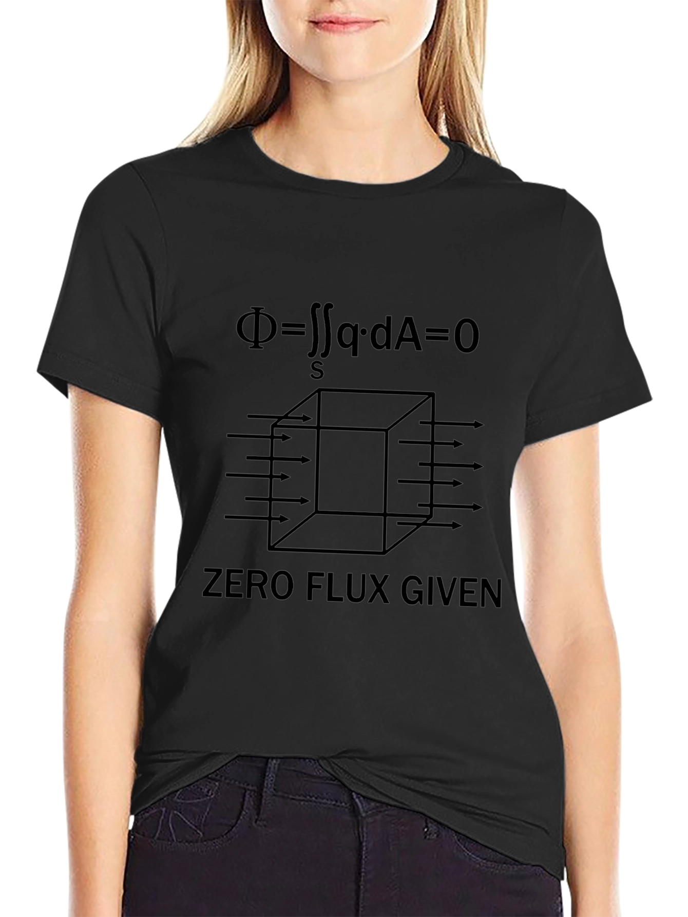 Zero Flux Given Black T-Shirt - Science Equation Tee
