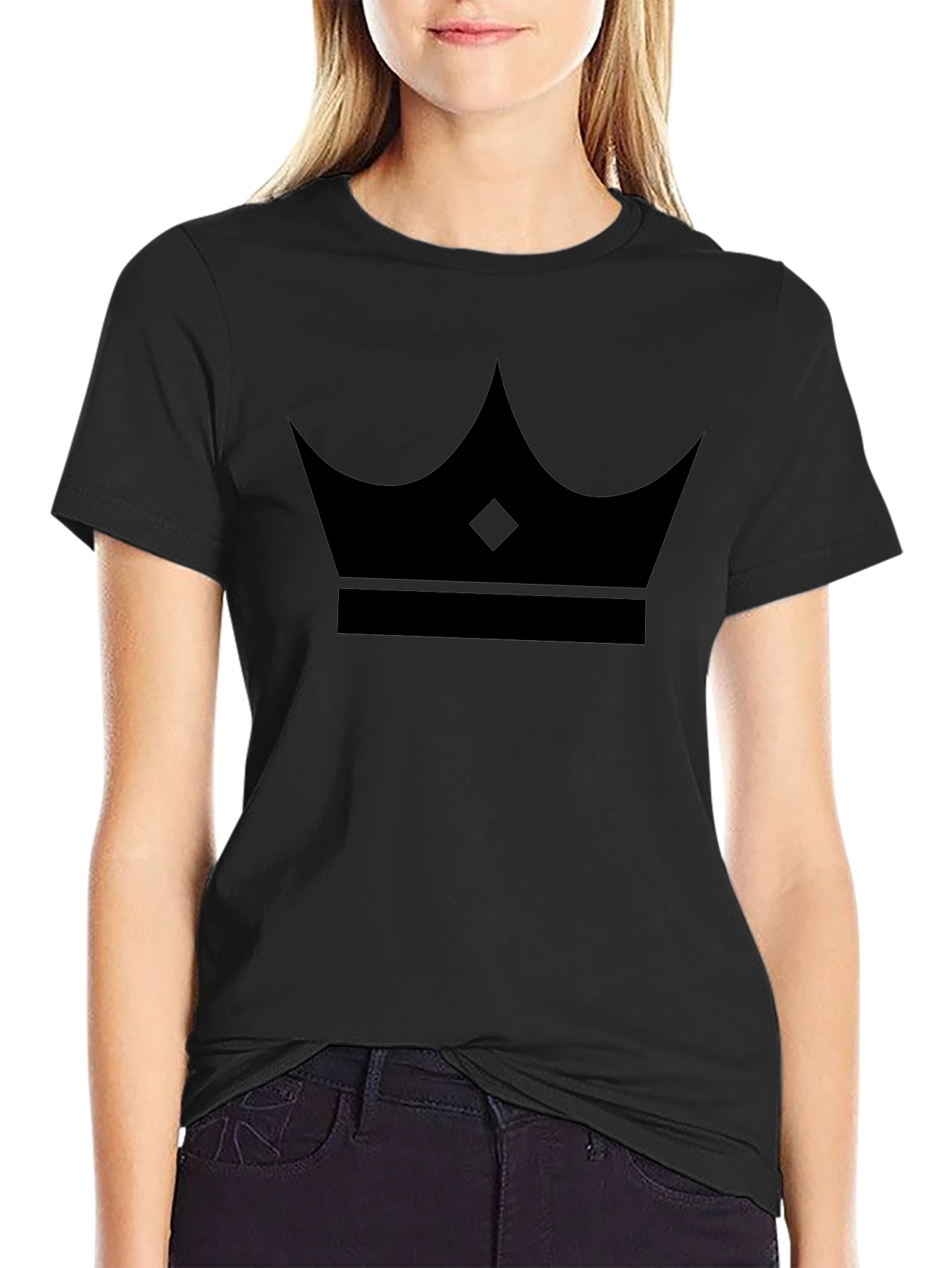 King Crown Graphic Tee - Black Cotton Casual T-Shirt