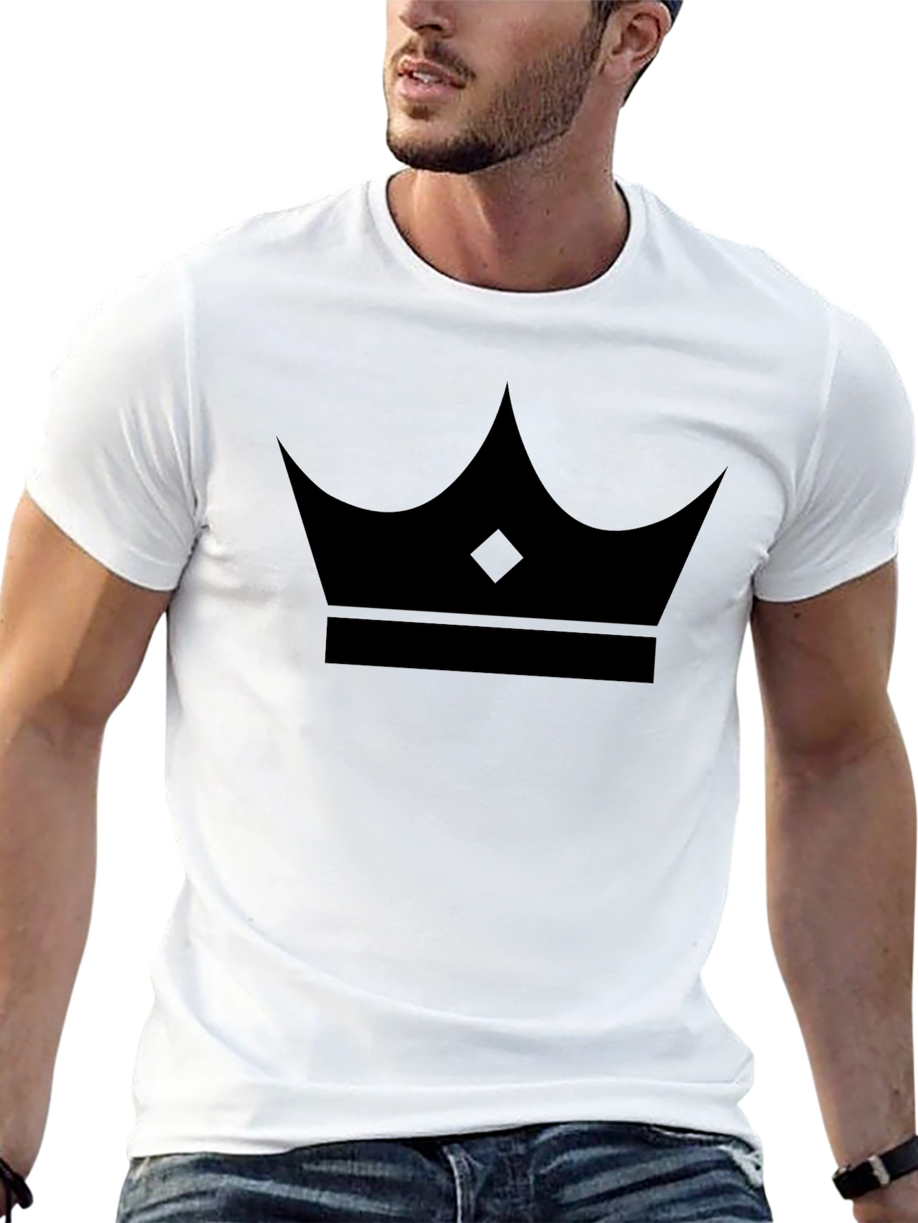 King Crown Graphic Tee - Black Cotton Casual T-Shirt