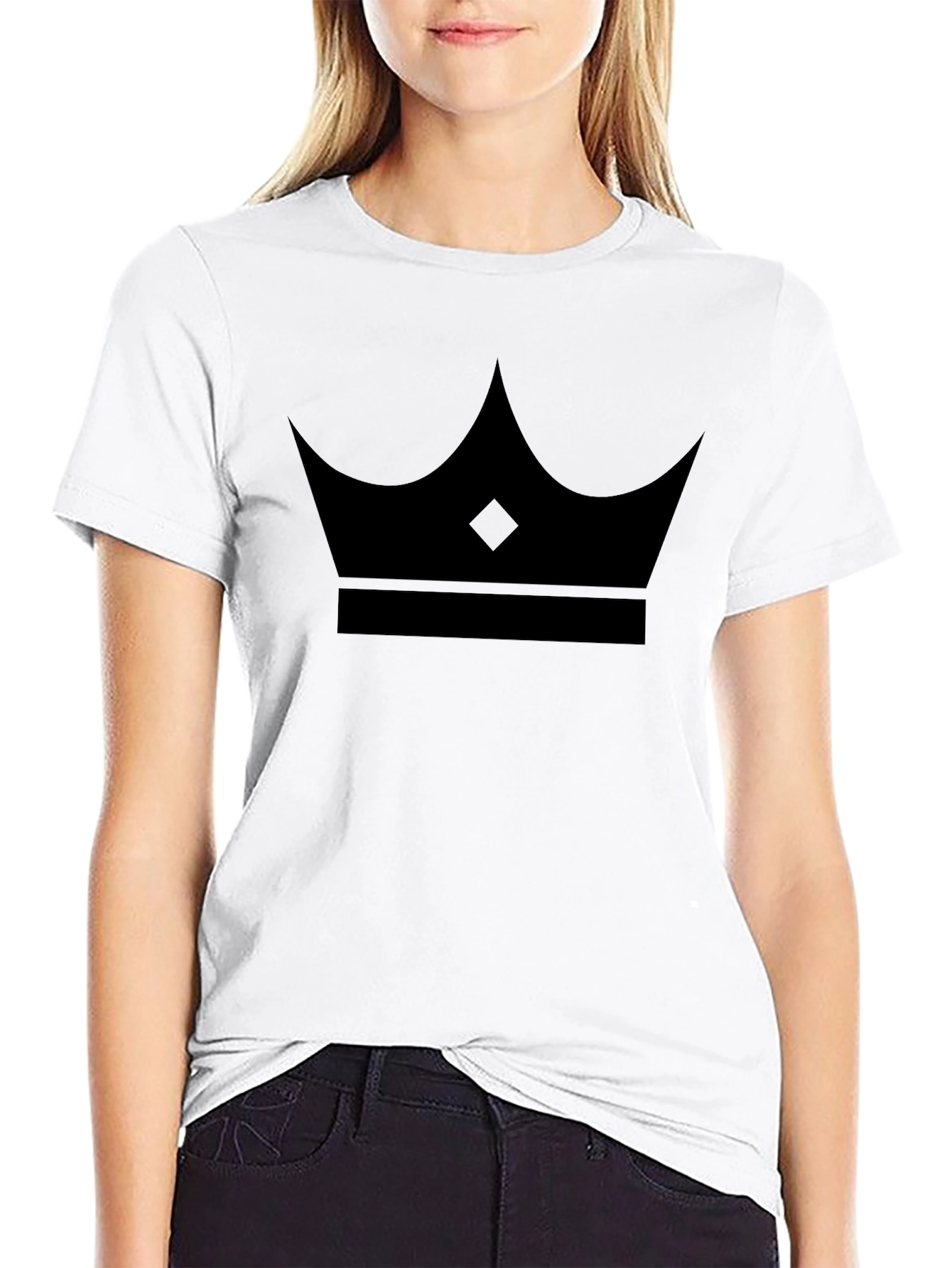 King Crown Graphic Tee - Black Cotton Casual T-Shirt