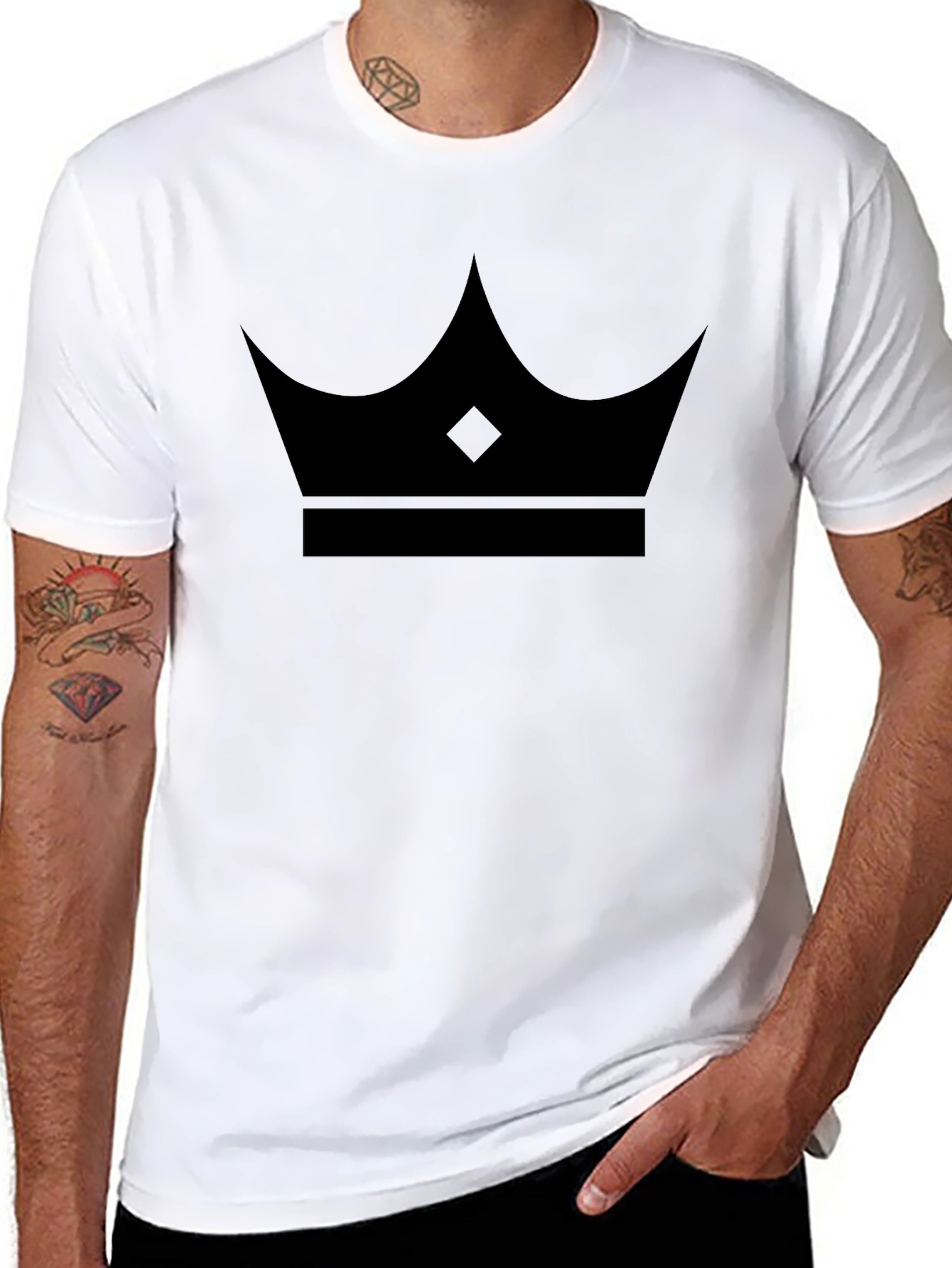 King Crown Graphic Tee - Black Cotton Casual T-Shirt