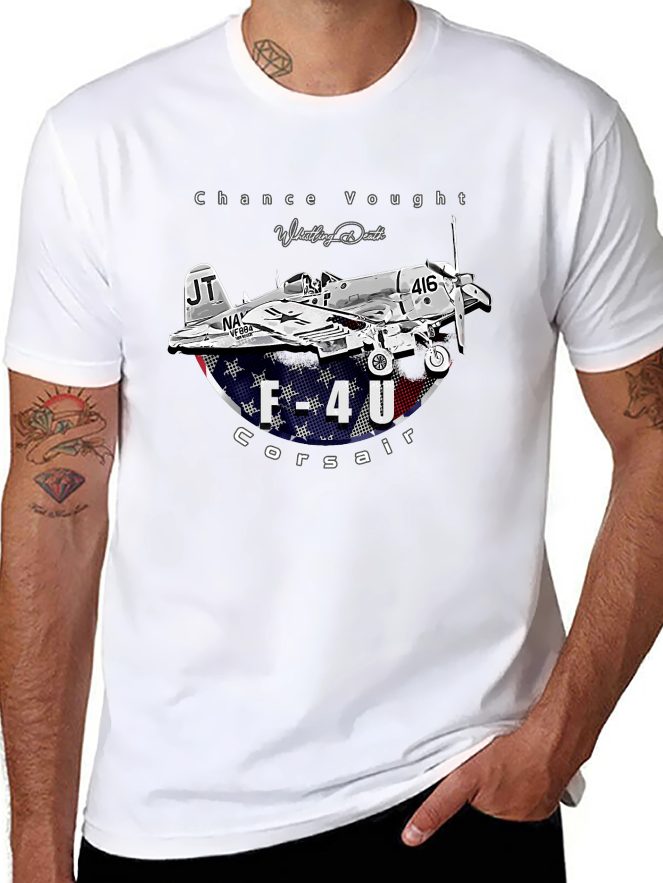 F-4U Corsair Whistling Death Graphic T-Shirt
