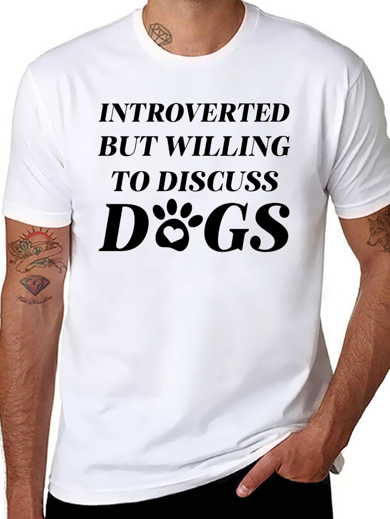 Introverted Dogs Graphic Tee - Unisex Black T-Shirt