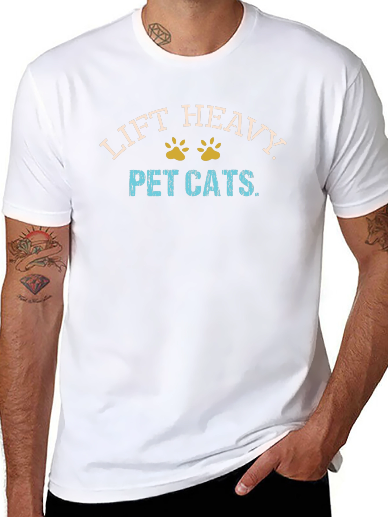 Lift Heavy Pet Cats Graphic T-Shirt