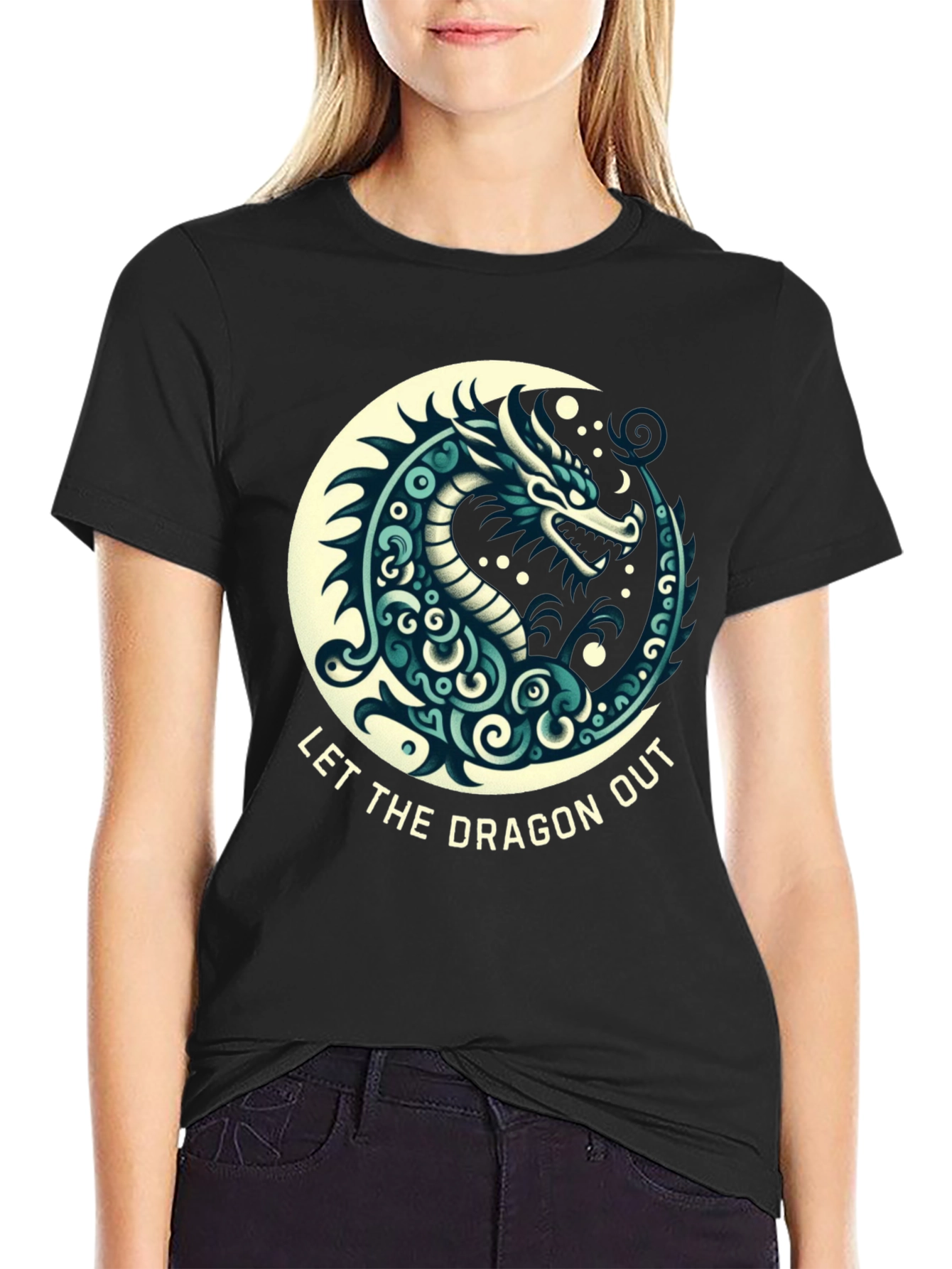 Let The Dragon Out Black T-Shirt