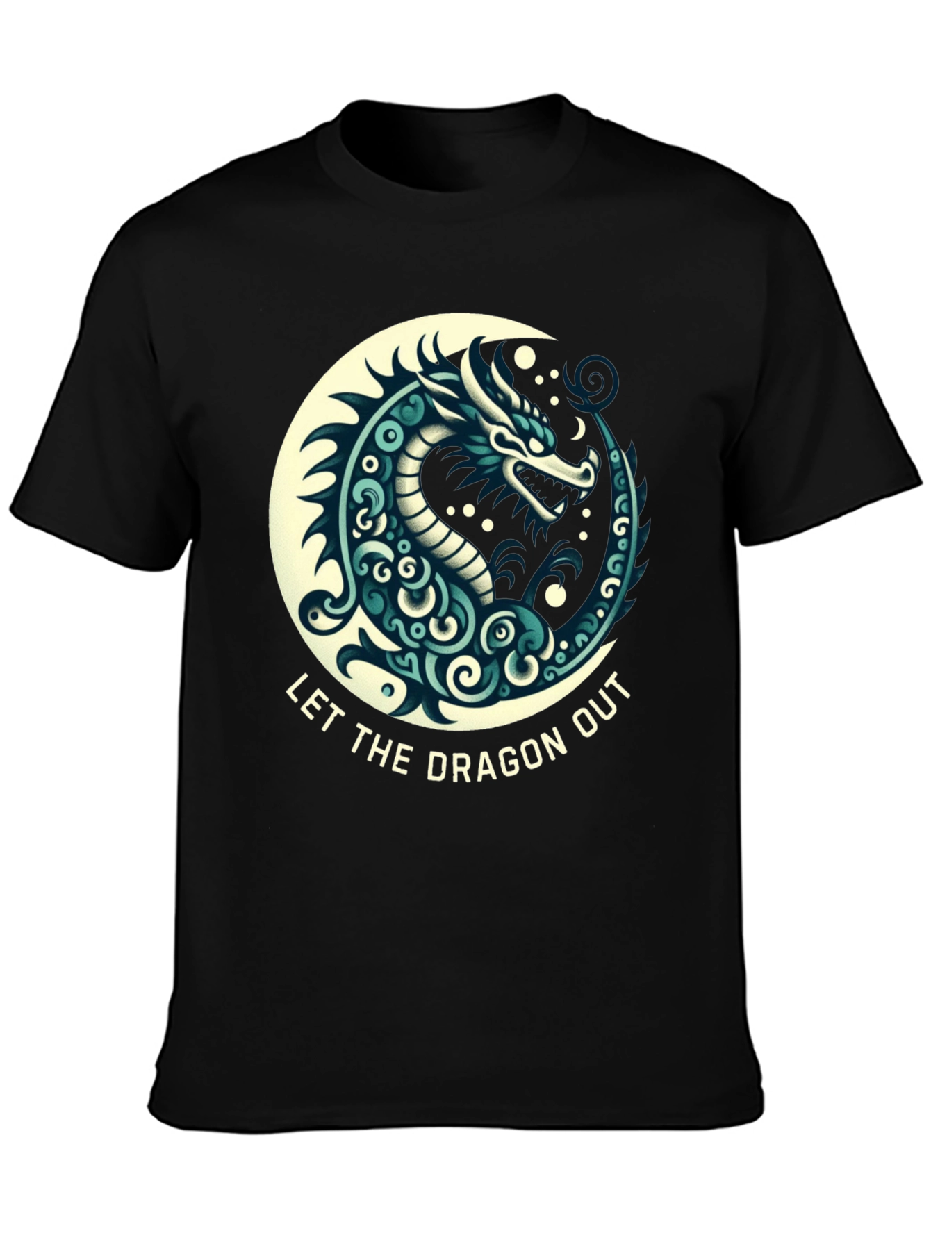 Let The Dragon Out Black T-Shirt