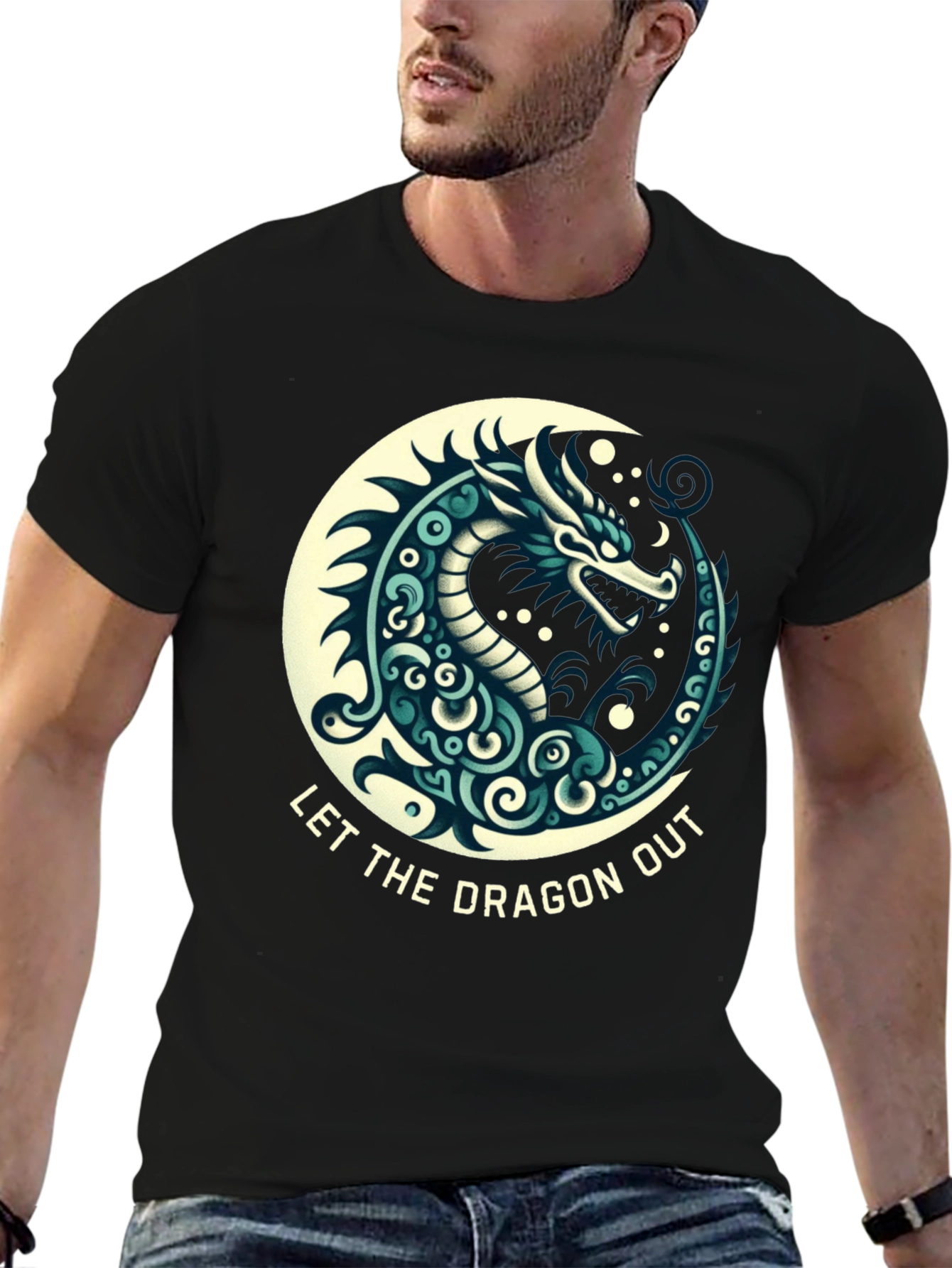 Let The Dragon Out Black T-Shirt