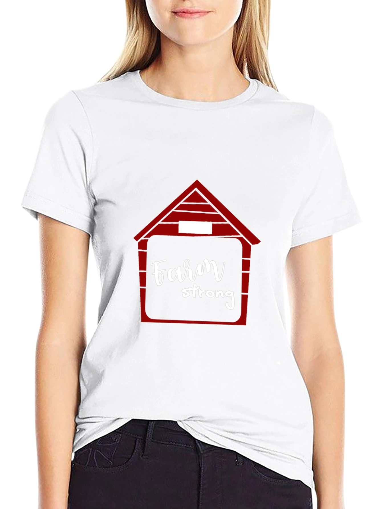 Farm Strong Graphic Tee - Black Crew Neck T-Shirt